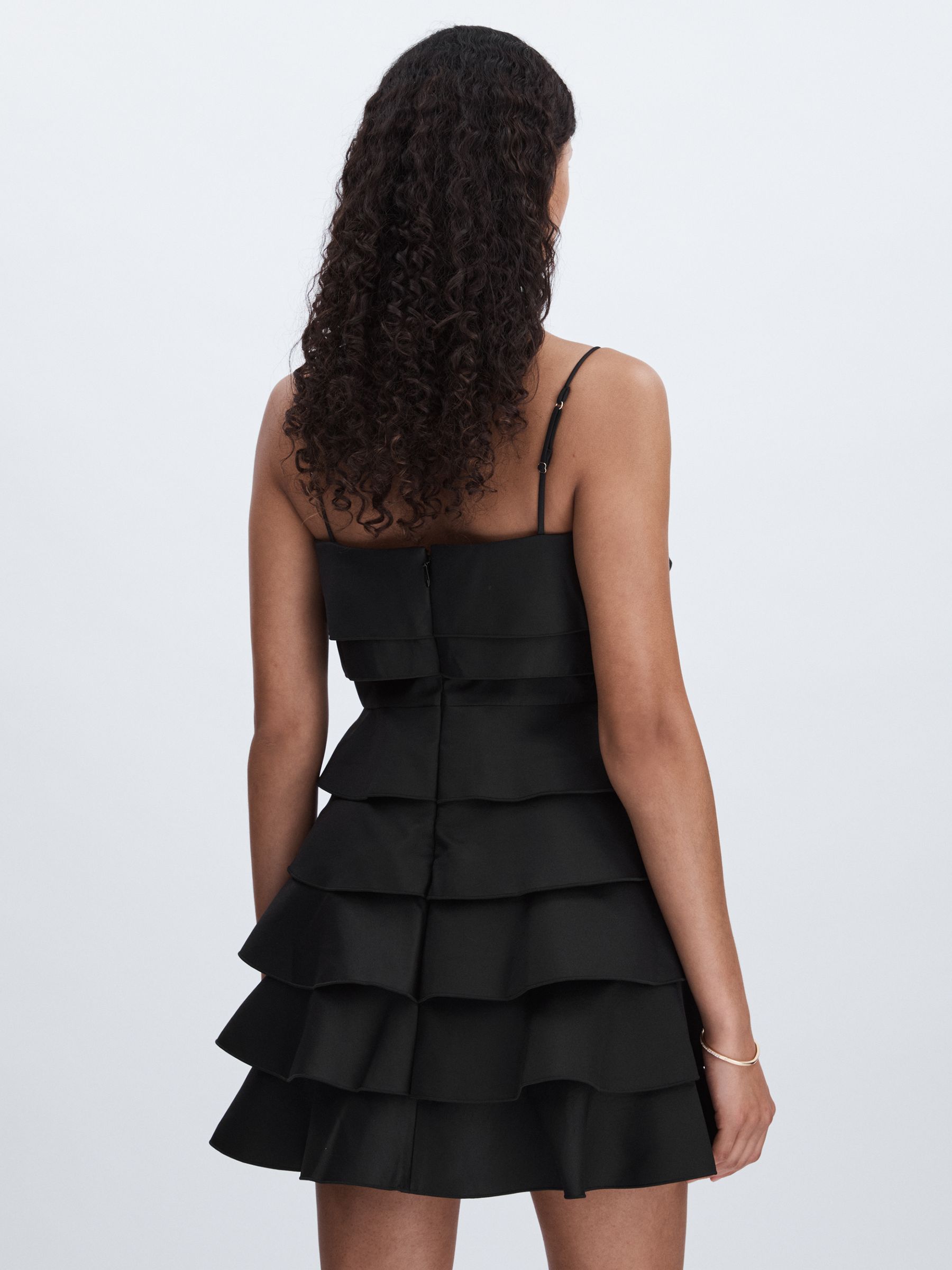 Acler Tiered Frill Mini Dress in Black