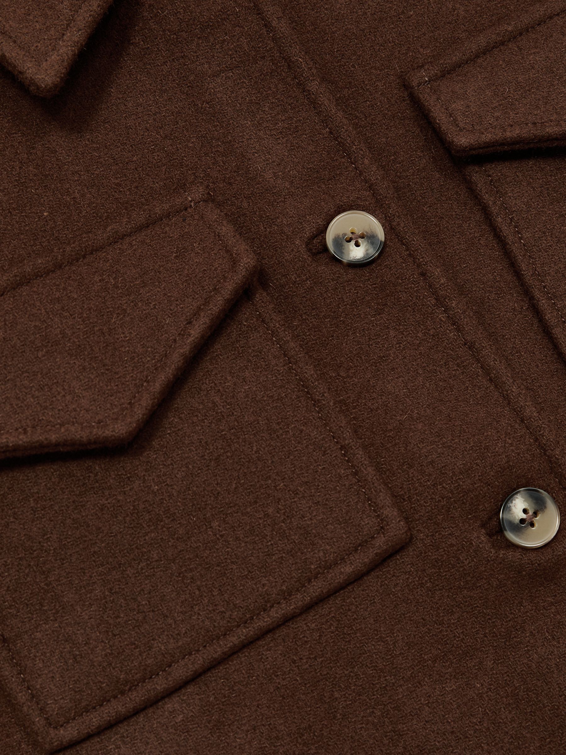 Paige Wool-Blend Cropped Jacket in Dark Brown