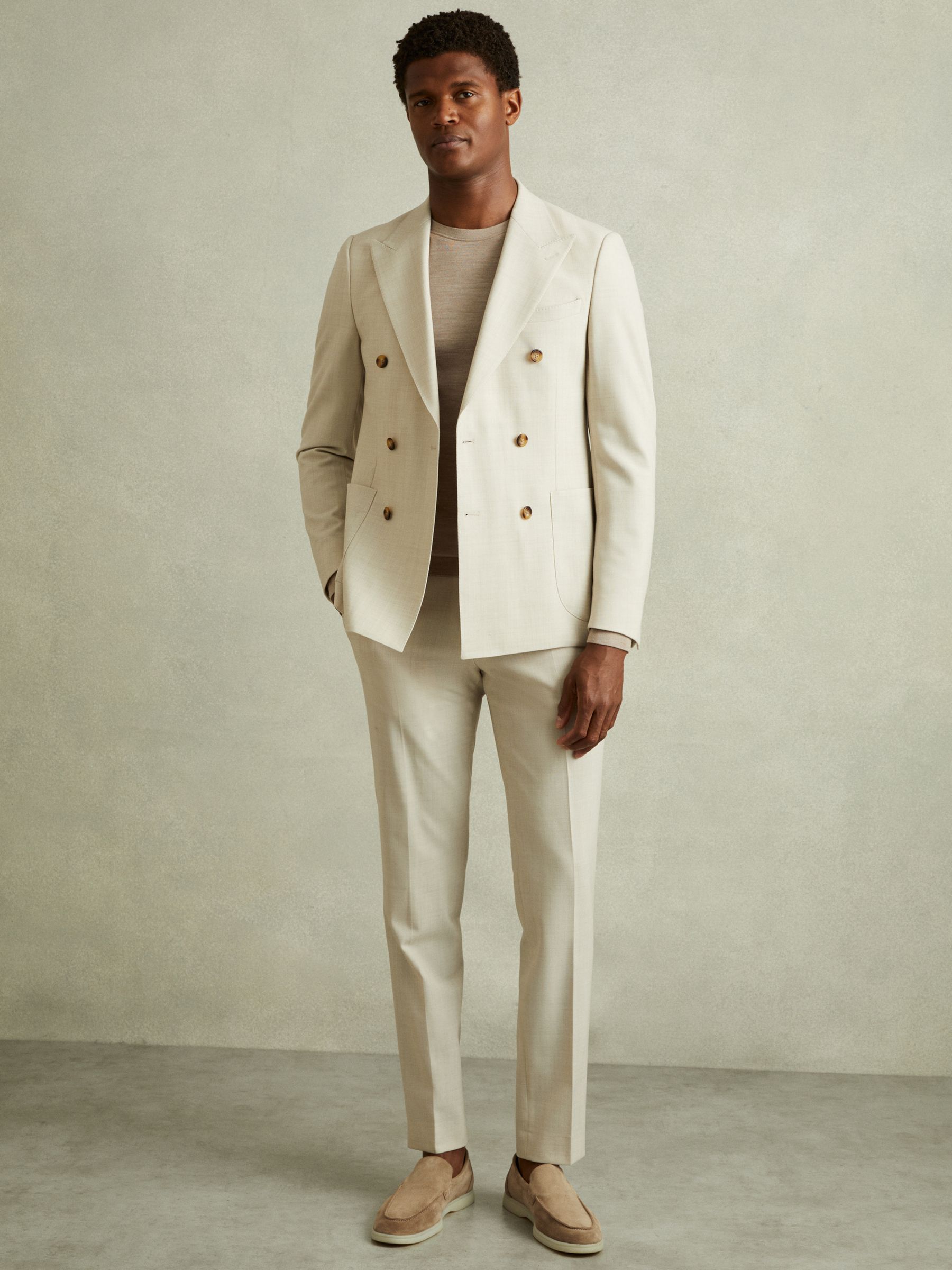 Suede Slip-On Loafers in Light Stone