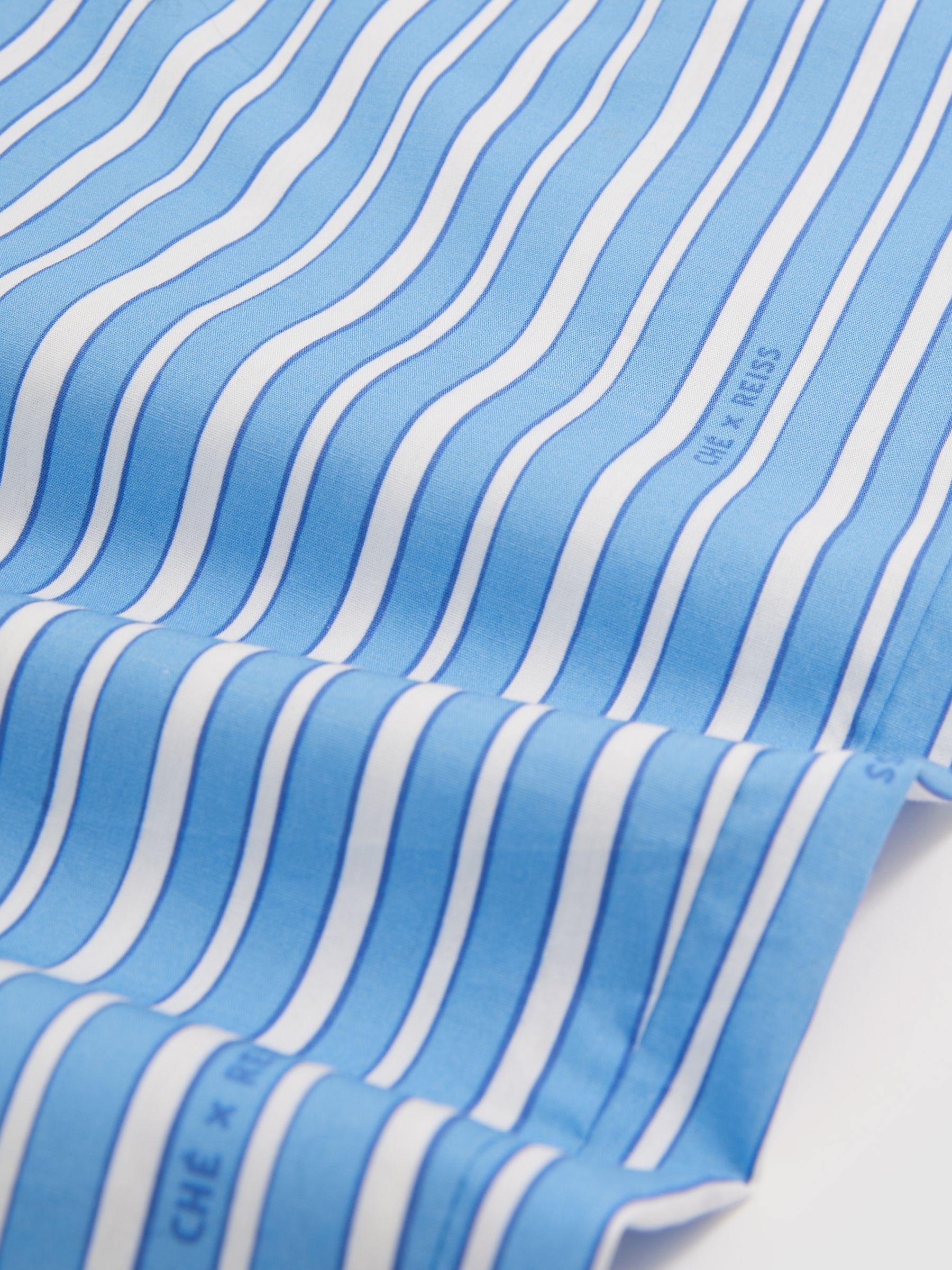 Reiss | Ché Poplin Stripe Trousers in Bright Blue/White