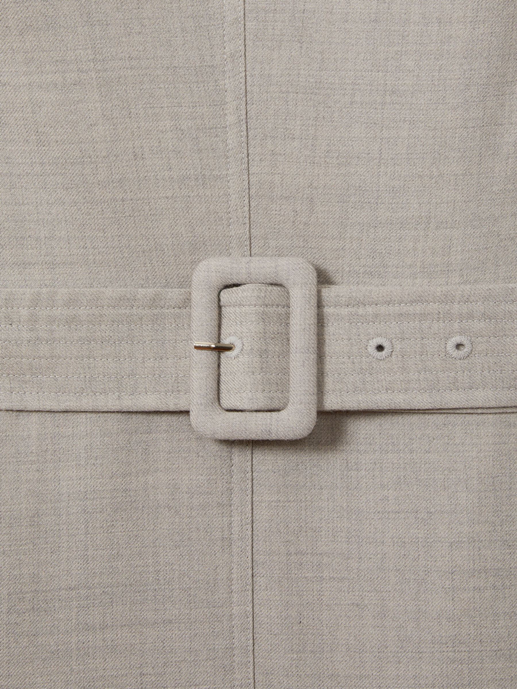 Belted Flared Midi Dress in Grey