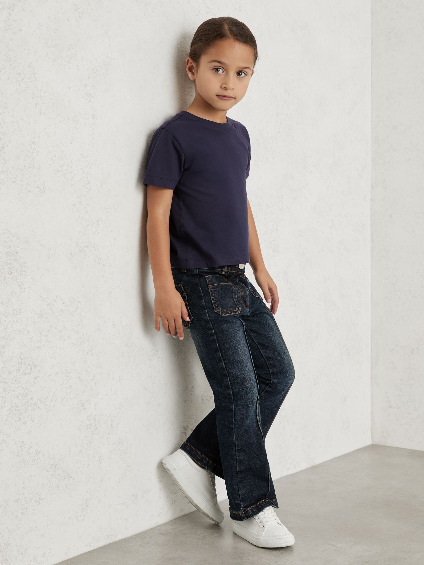 13-14 yrs Cotton Crew Neck T-Shirt in Navy