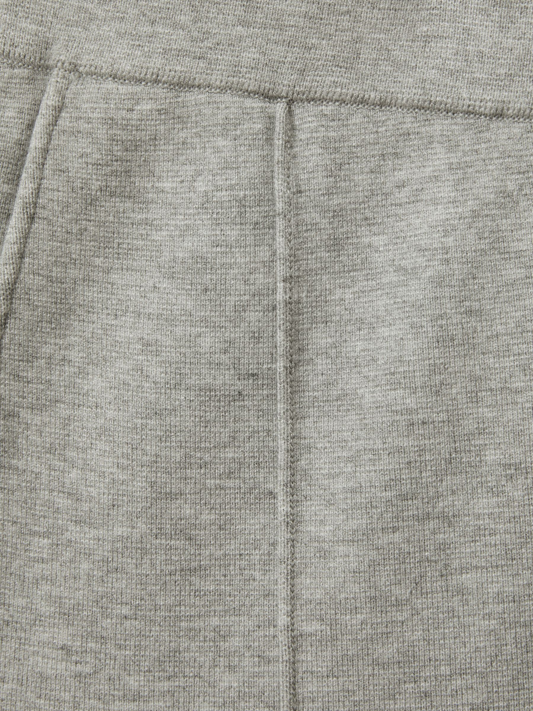 Jett Soft Grey Melange Knitted Front Seam Elasticated Joggers