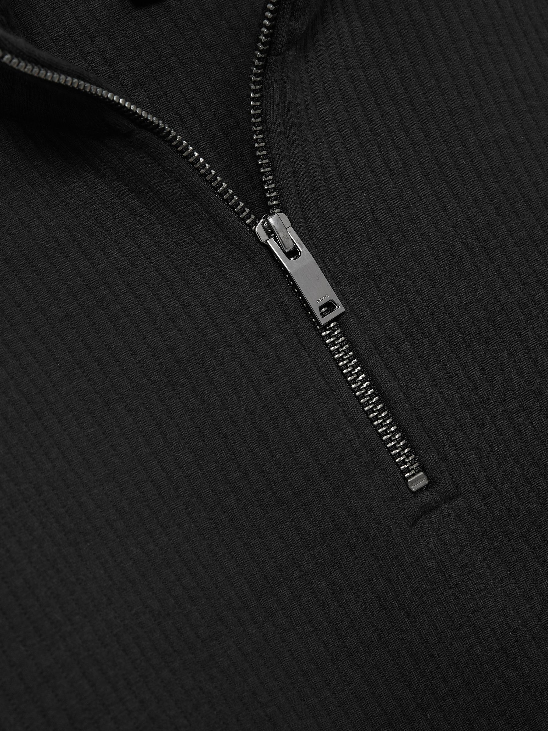 Half-Zip Funnel-Neck Jumper in Washed Black