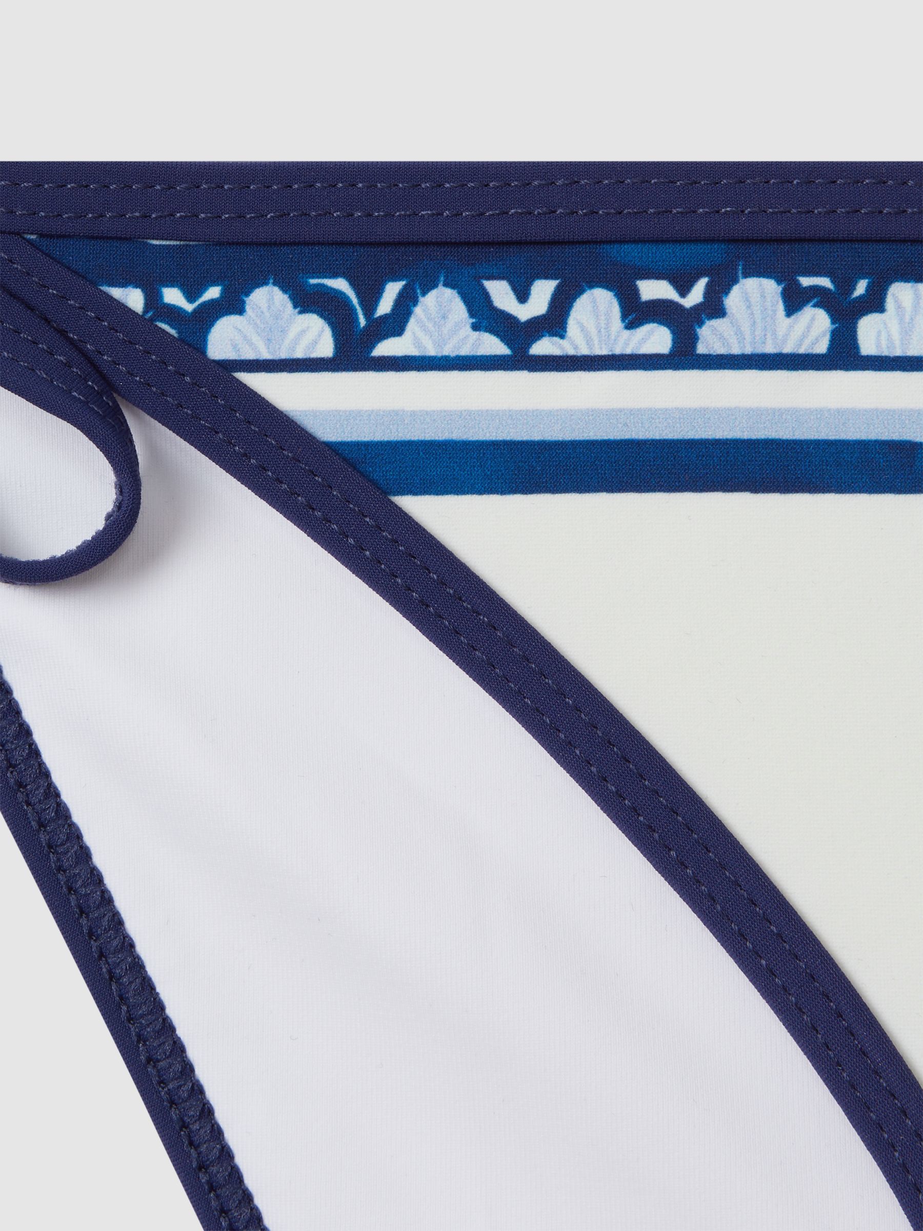 Contrast Trim Bikini Bottoms in Blue Print