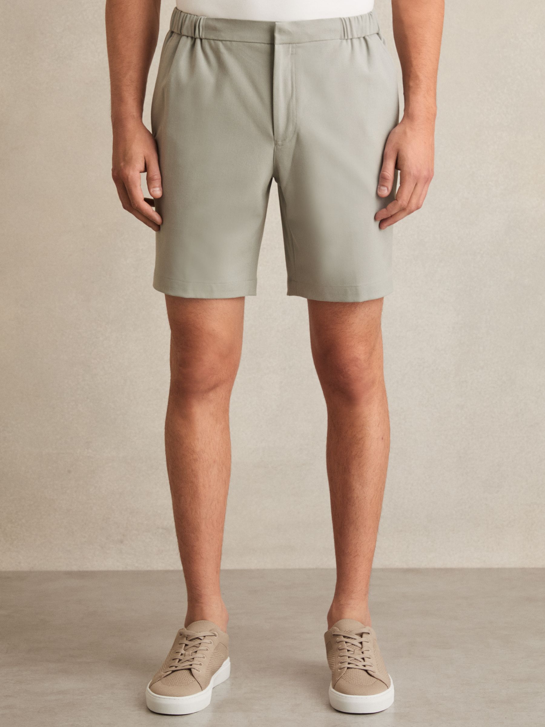 Drawstring Chino Shorts in Sage Green