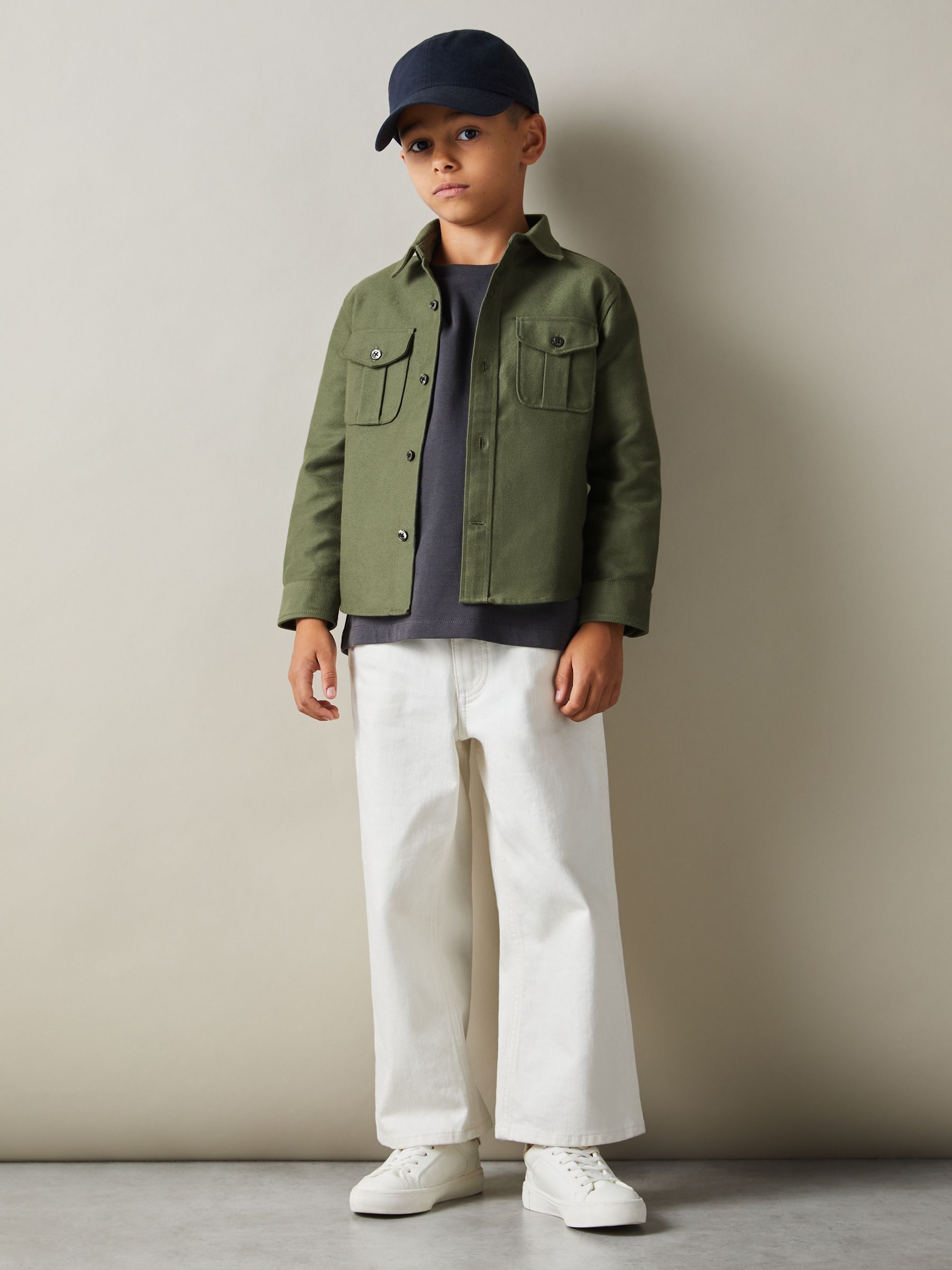 9-13 yrs Brushed 100% Cotton Shirt in Green