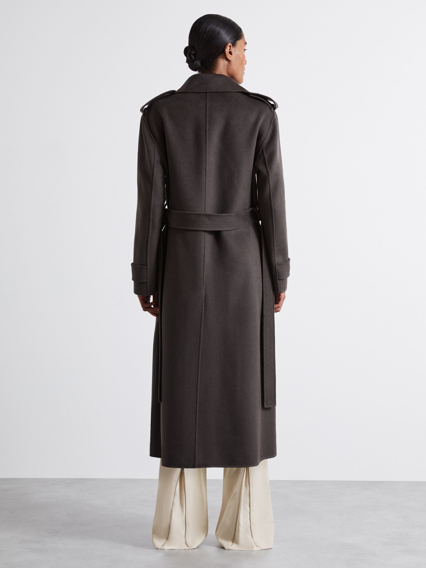 Atelier Wool and Cashmere Trench Coat in Charcoal