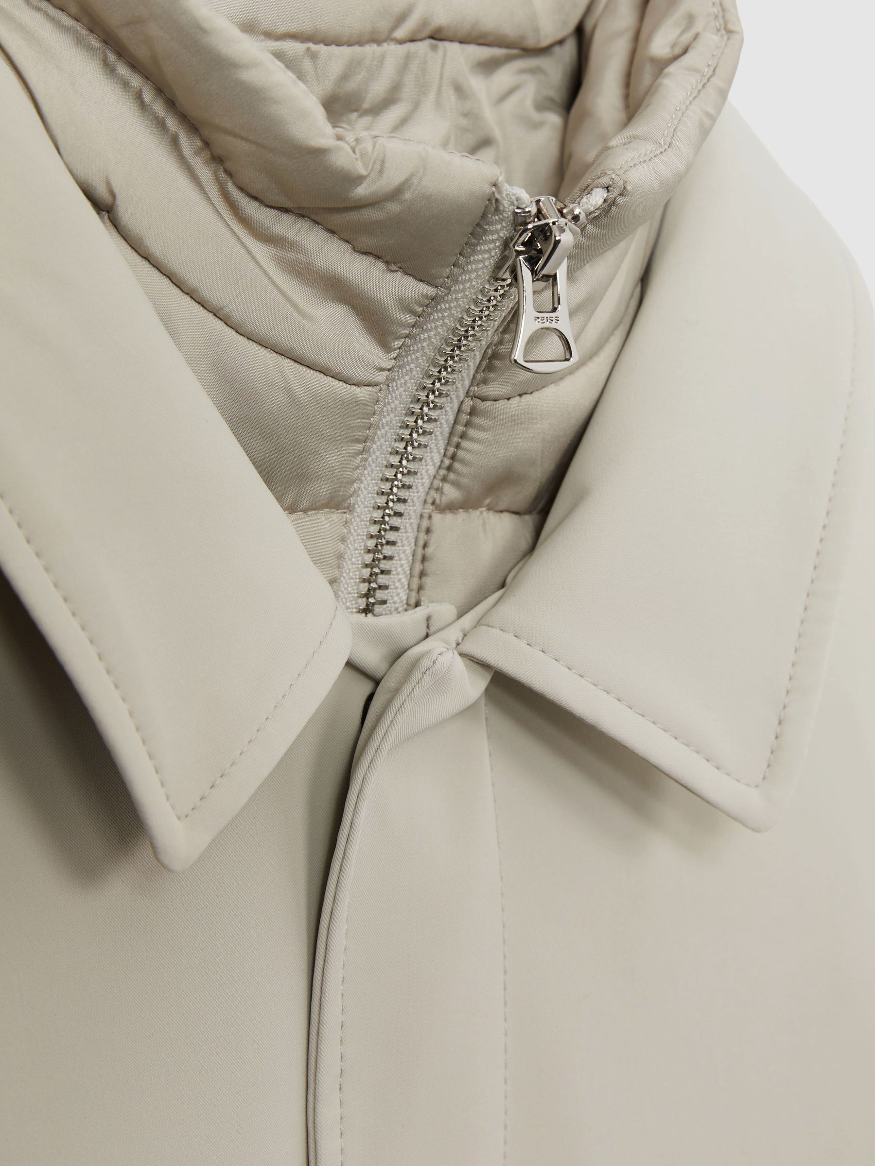 13-14 yrs Gabardine Coat with Removable Gilet in Stone