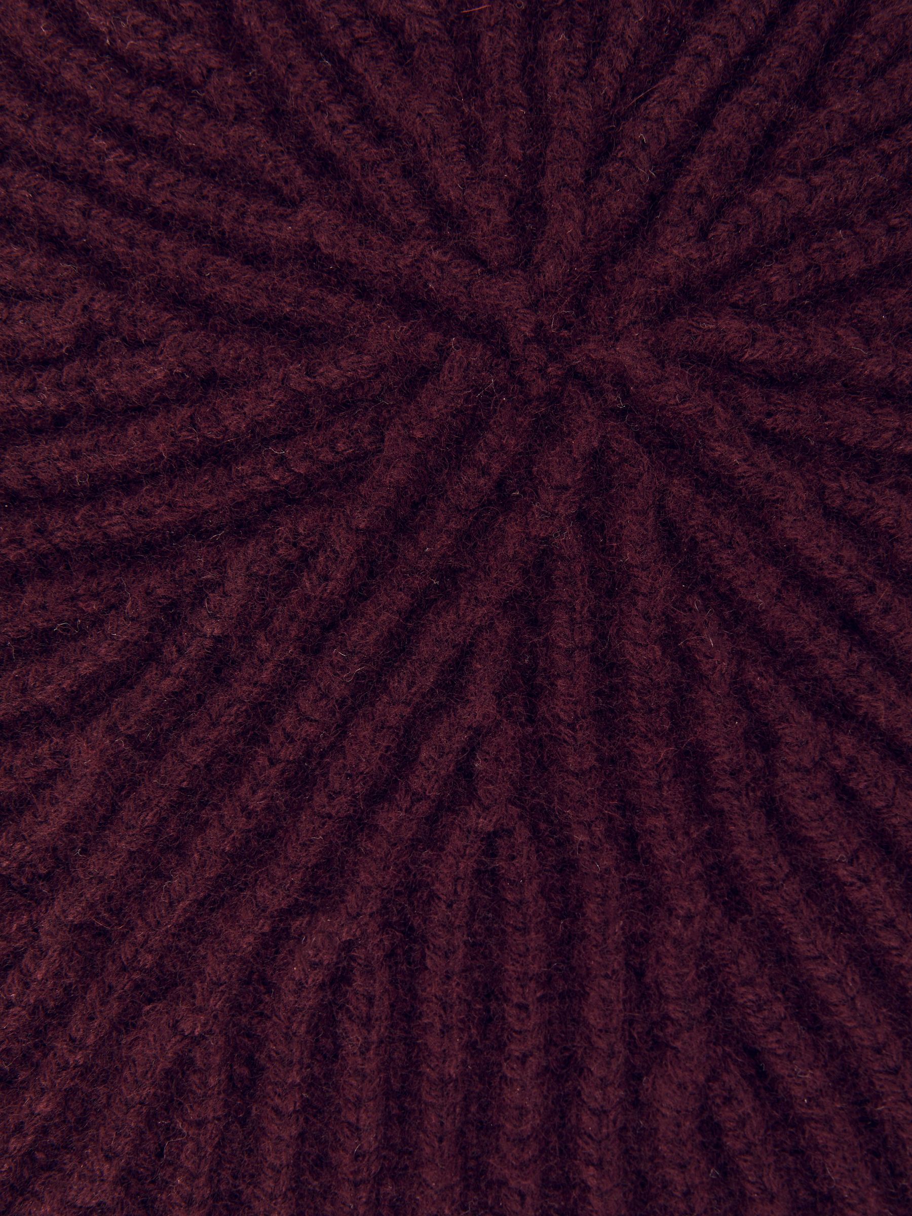 Wool-Blend Rib-Knit Beret With Cashmere in Berry