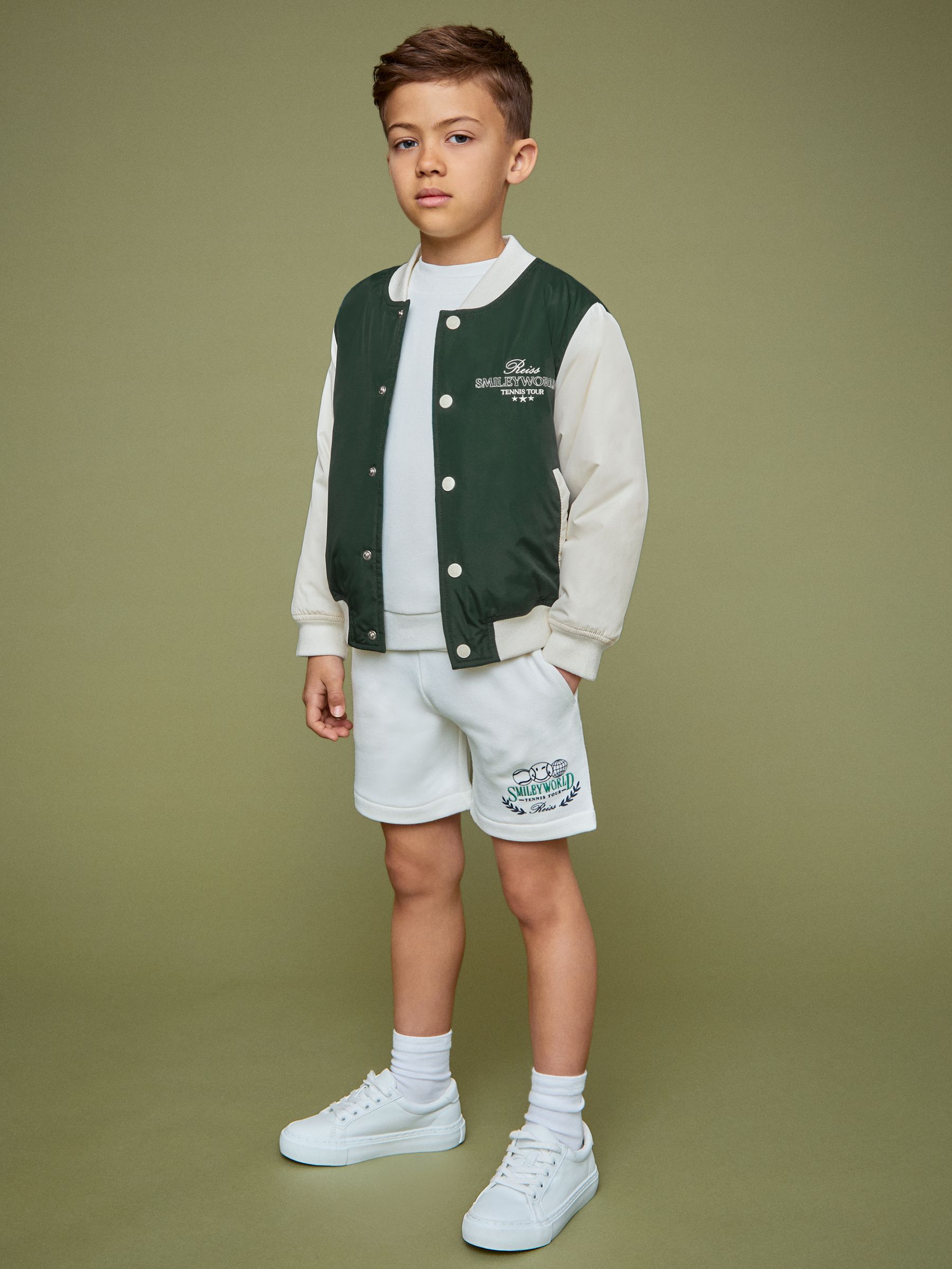 9-13 yrs SmileyWorld | Reiss Bomber Jacket in Dark Green