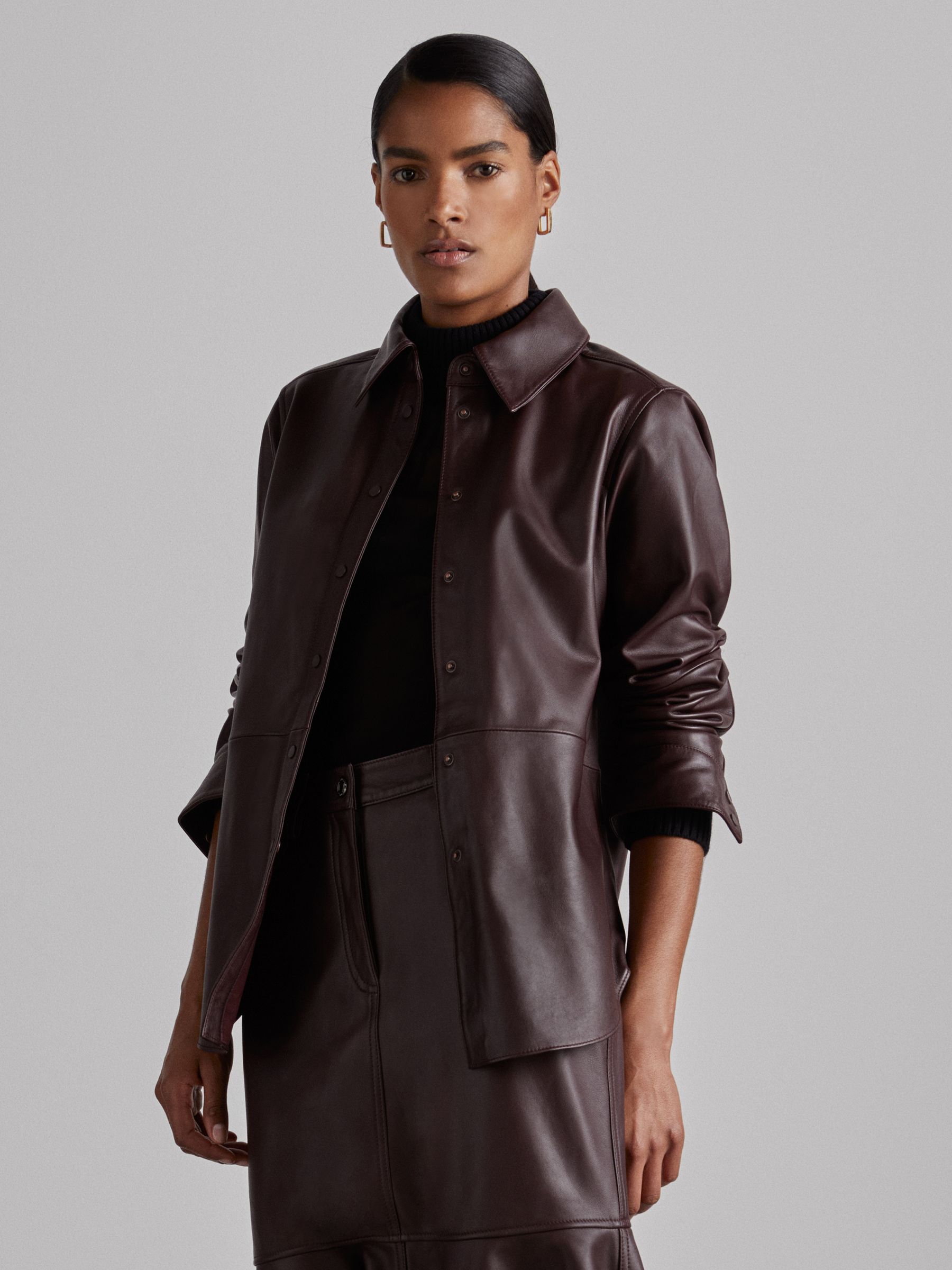 Atelier Leather Shirt in Oxblood