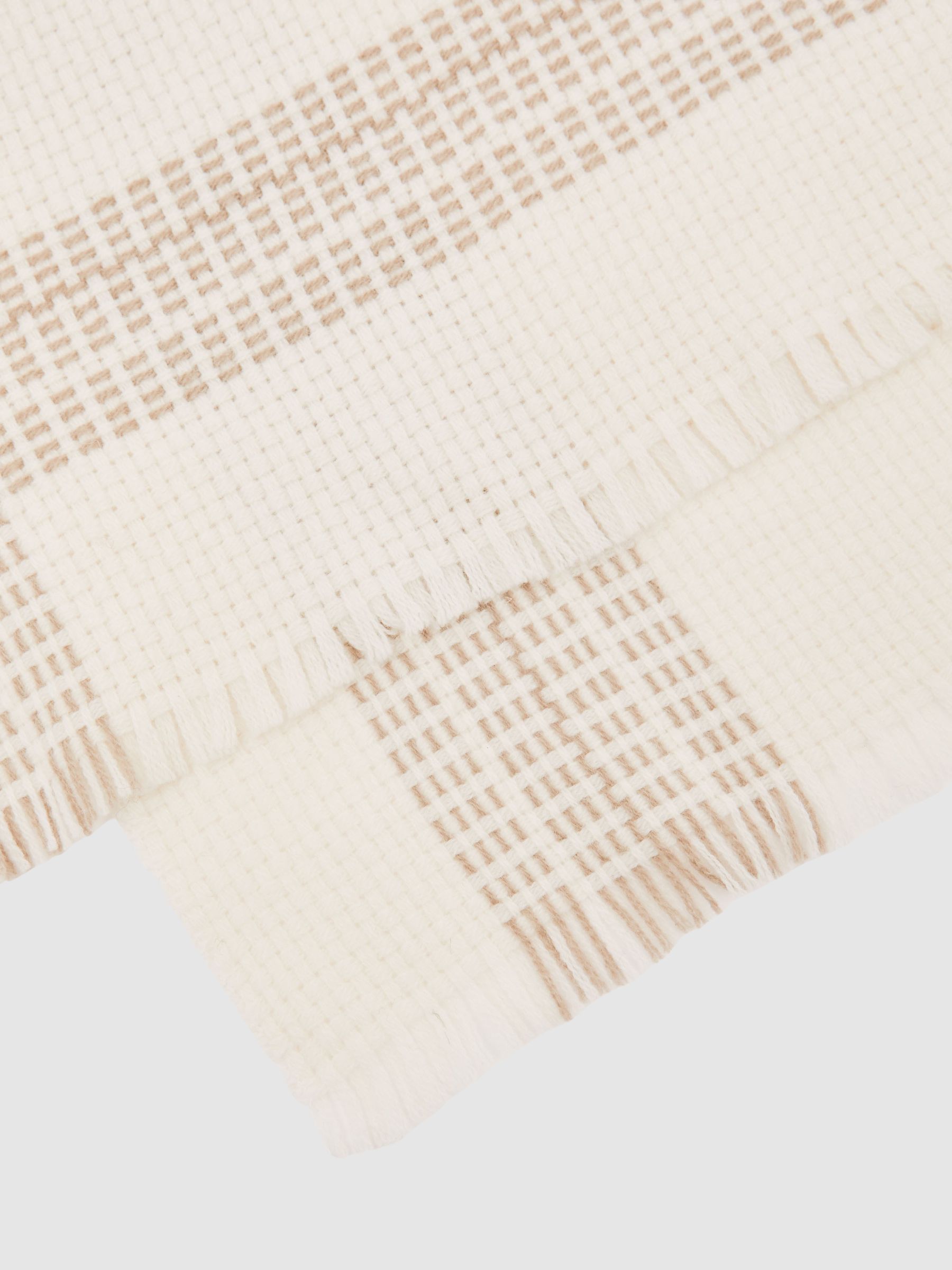 Wool-Cashmere Textured Scarf in Cream