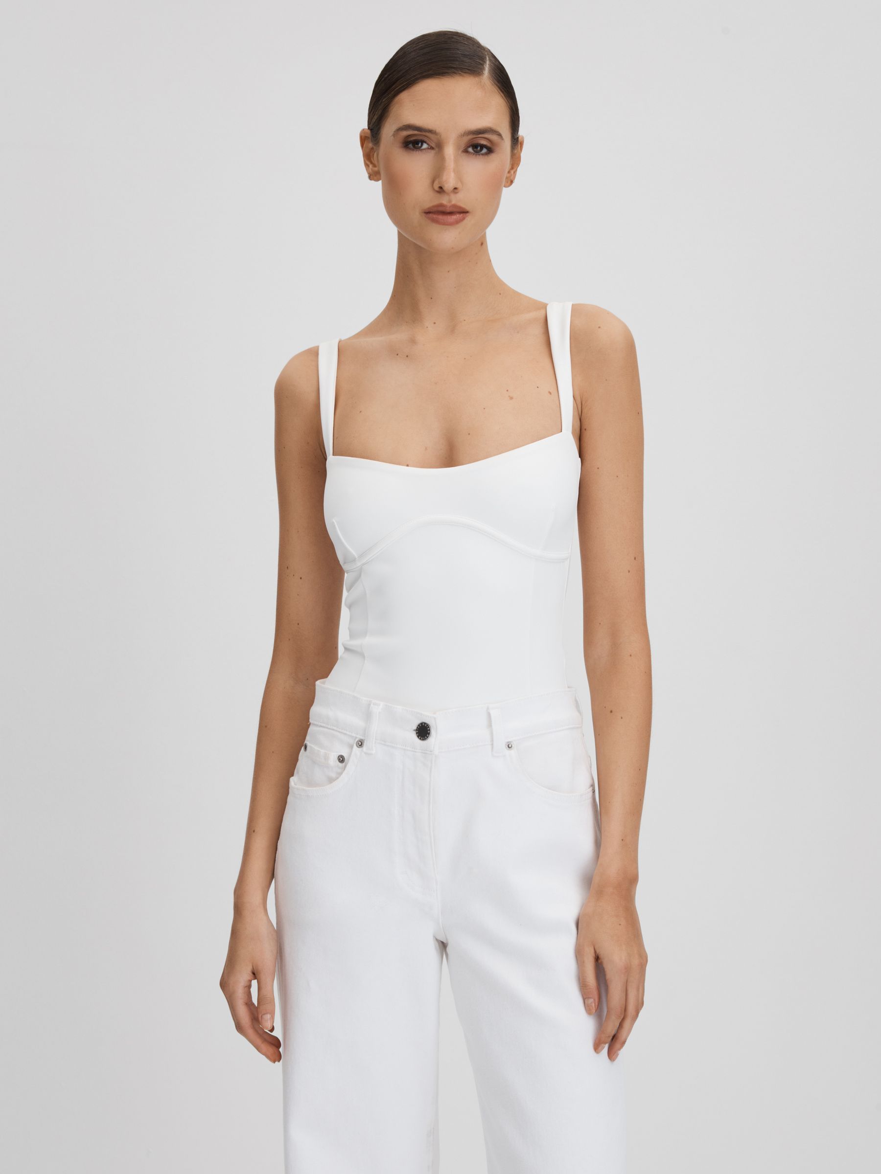 Good American Sweetheart Scuba Thong Bodies in White