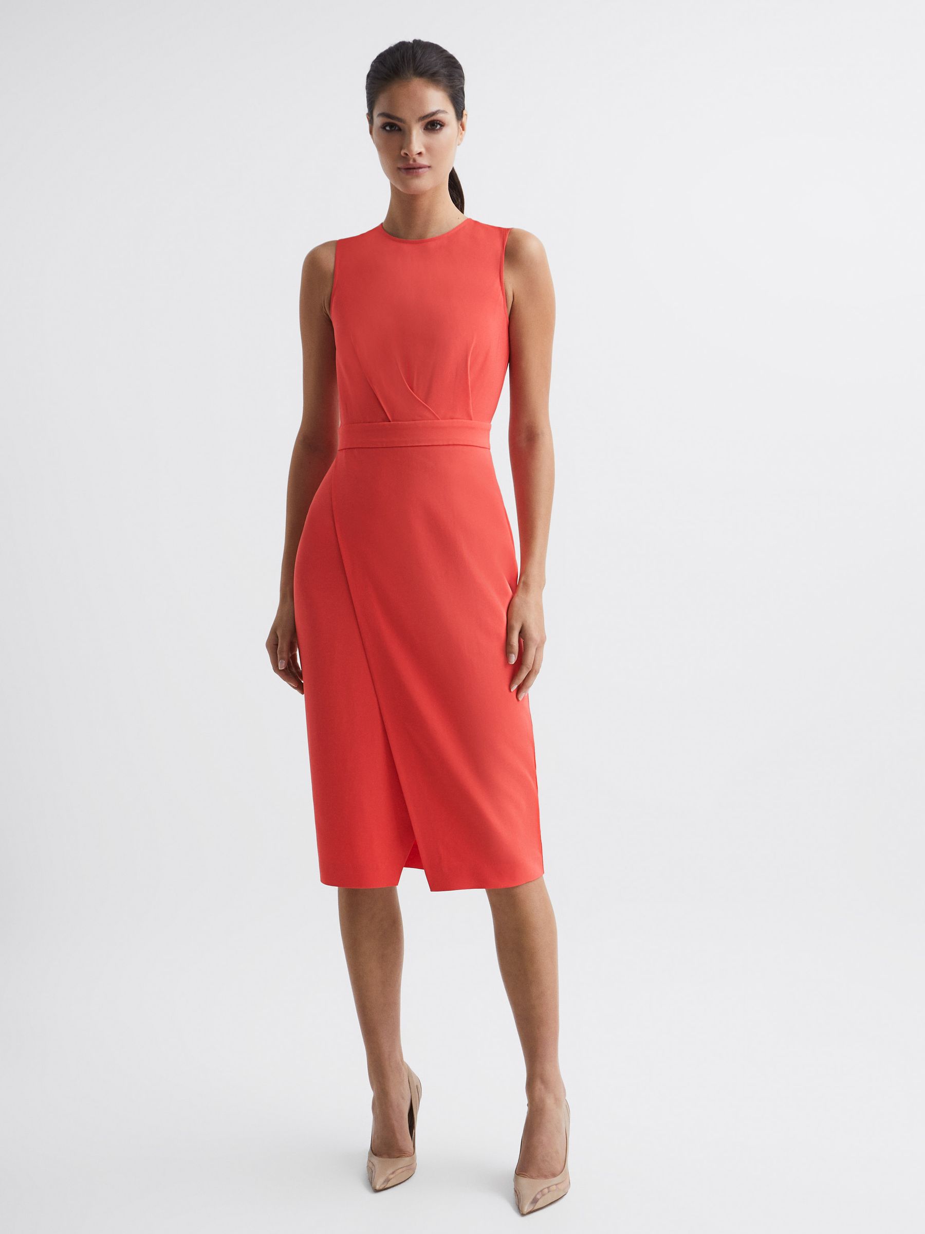 Sleeveless Bodycon Dress in Coral