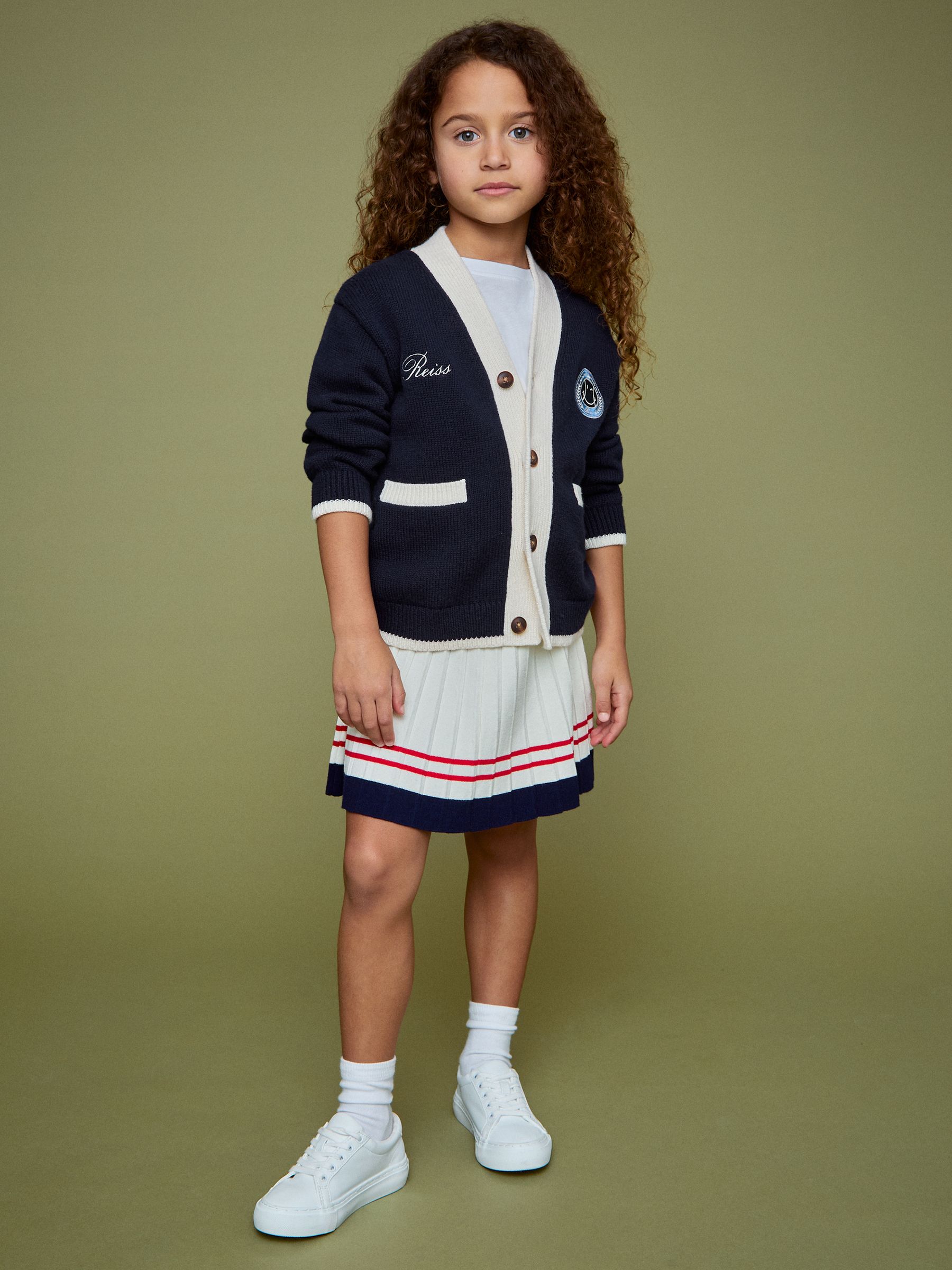 9-12 yrs SmileyWorld | Reiss Logo Cardigan Unisex Fit in Off White