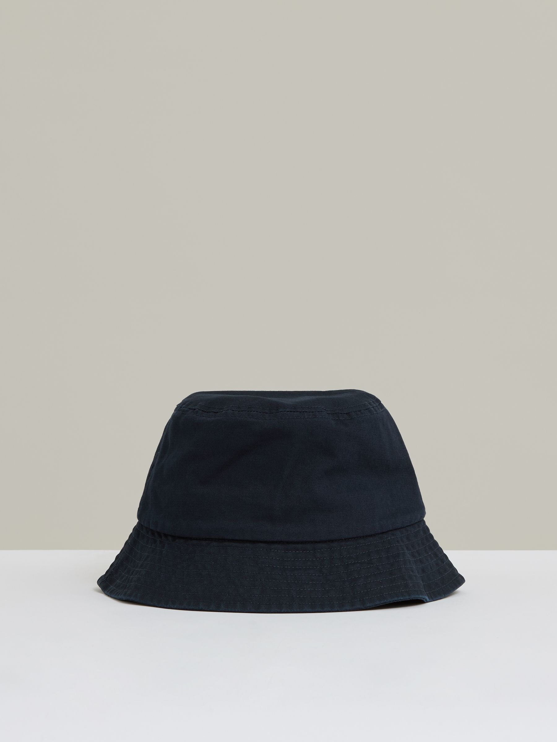 Cotton Logo-Embroidered Bucket Hat in Navy