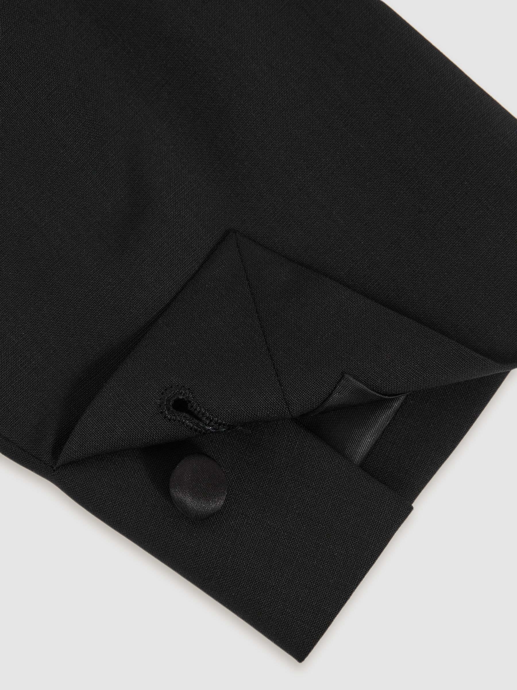 Regular Fit Single Breasted Tuxedo Jacket in Black