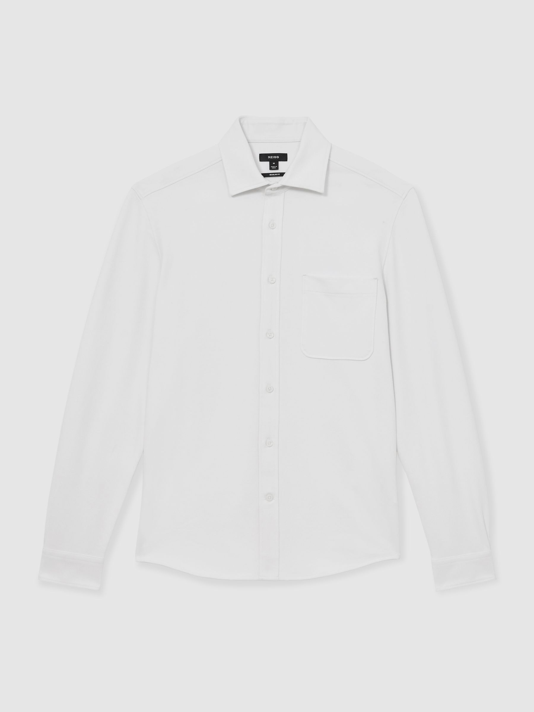 Cotton-Twill Cutaway-Collar Overshirt in White