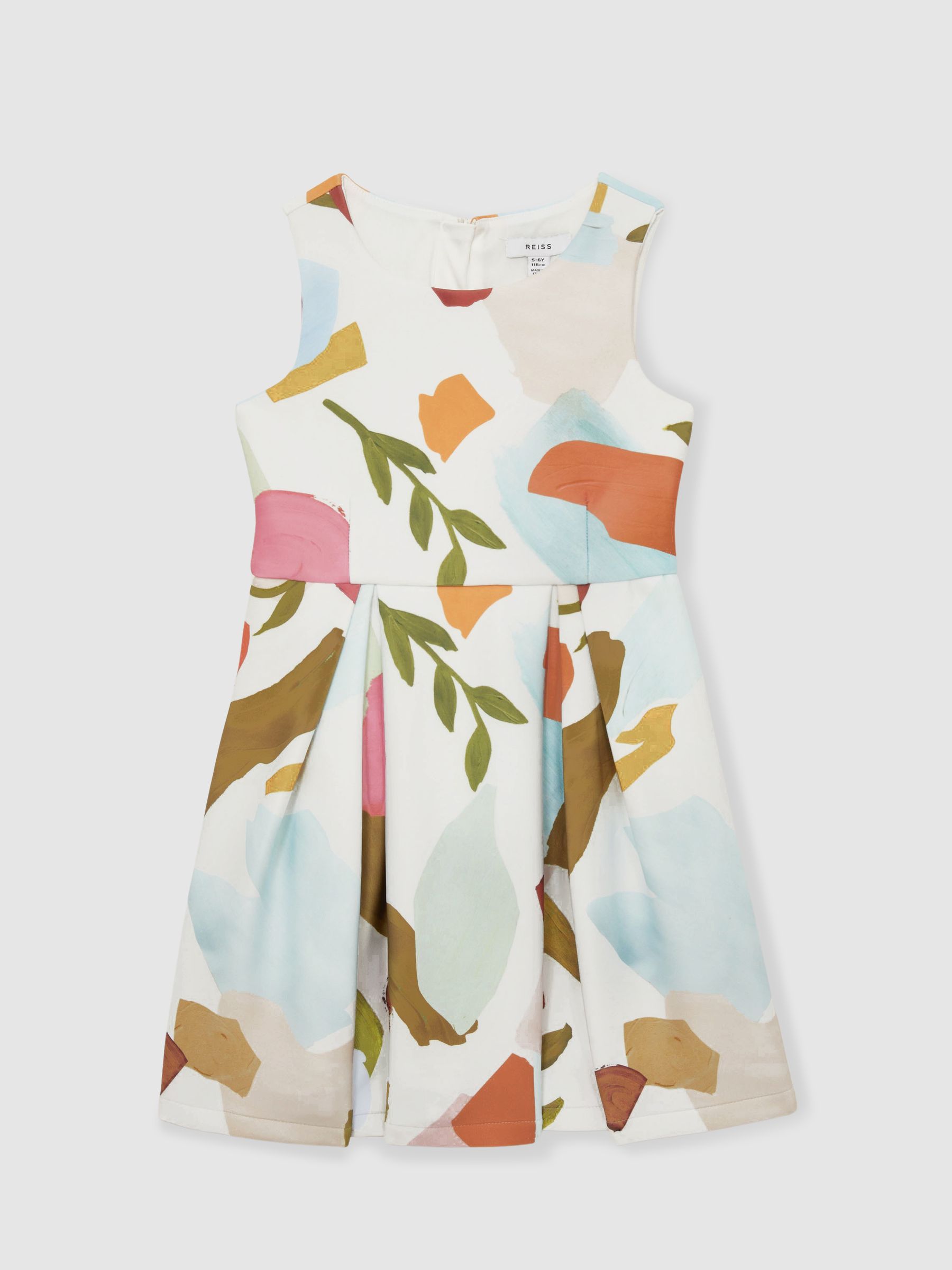 13-14 yrs Abstract Floral Scuba Dress in Multi