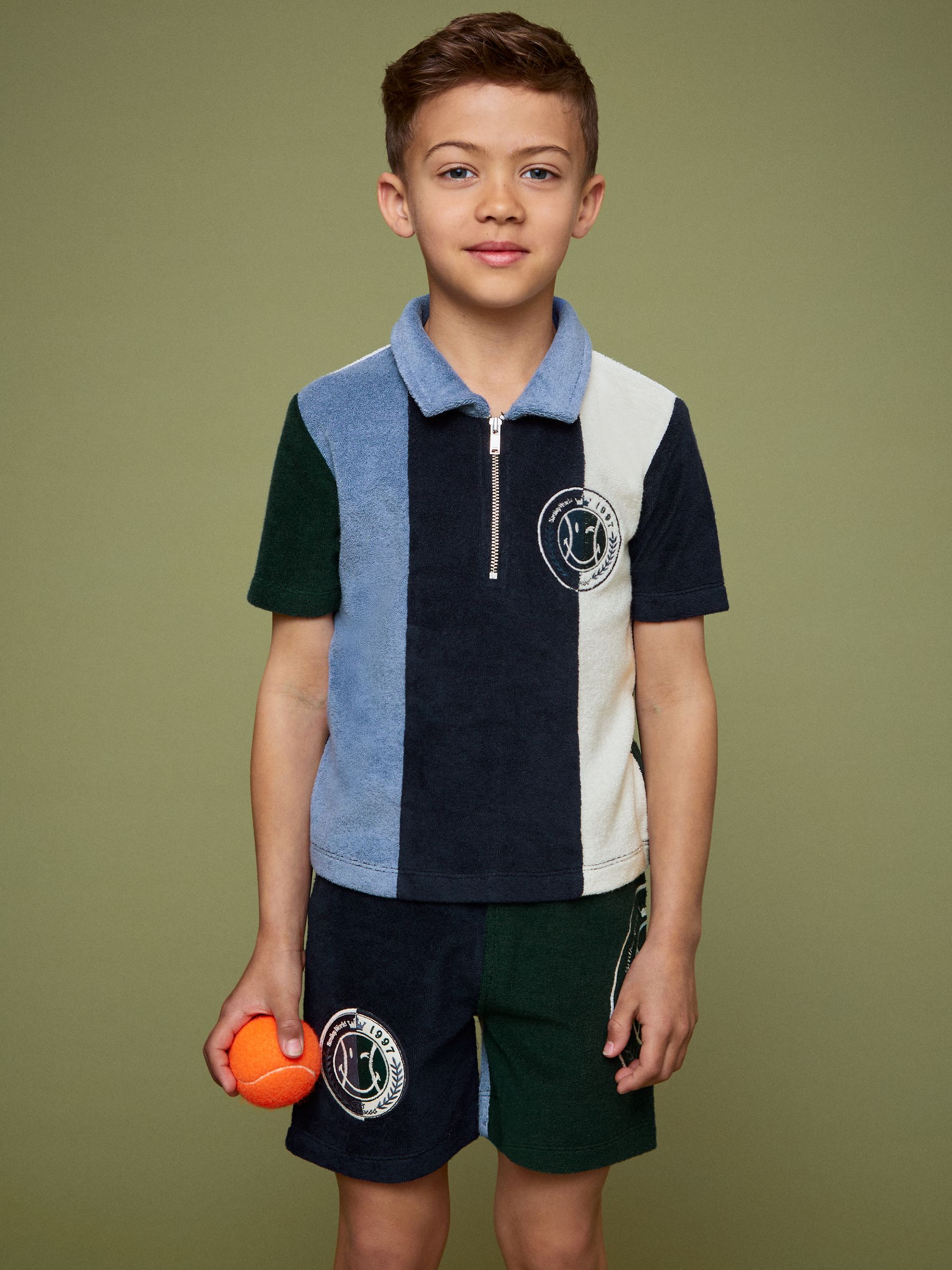 9-13 yrs SmileyWorld | Reiss Towel Polo Shirt in Blue