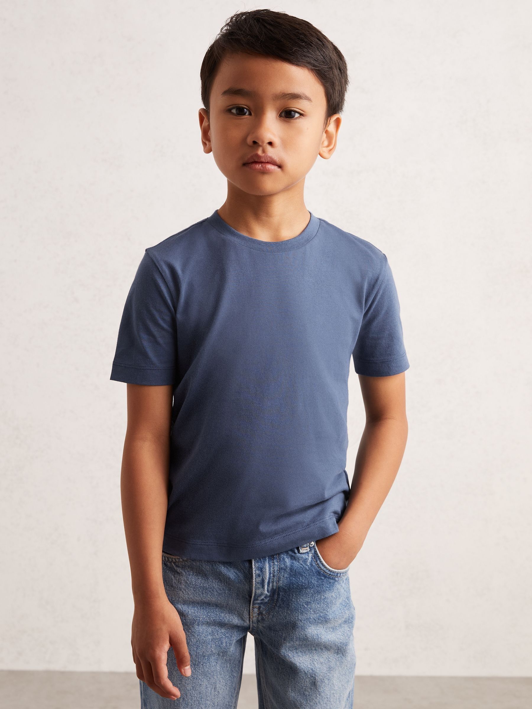 9-13 yrs Crew Neck T-Shirt in Ocean Blue
