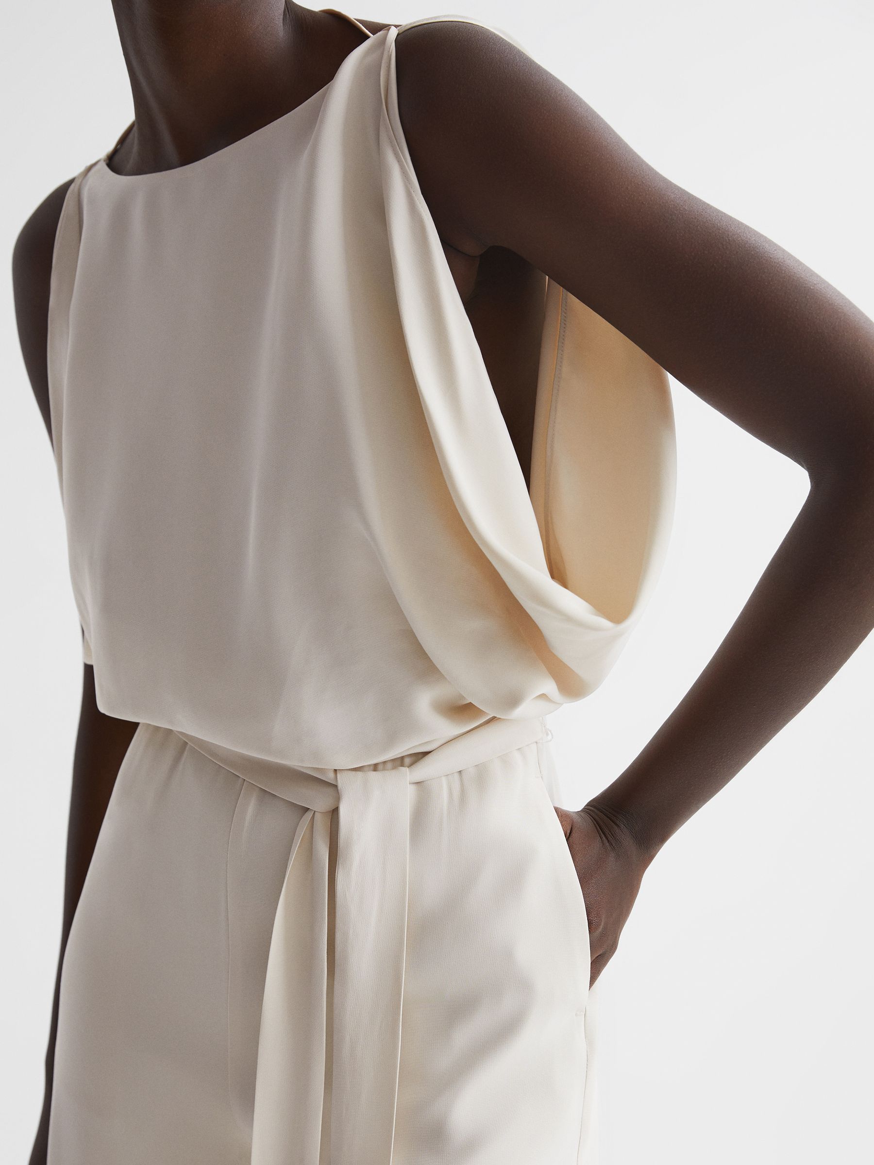 Wide Leg Bridal Jumpsuit in Ivory