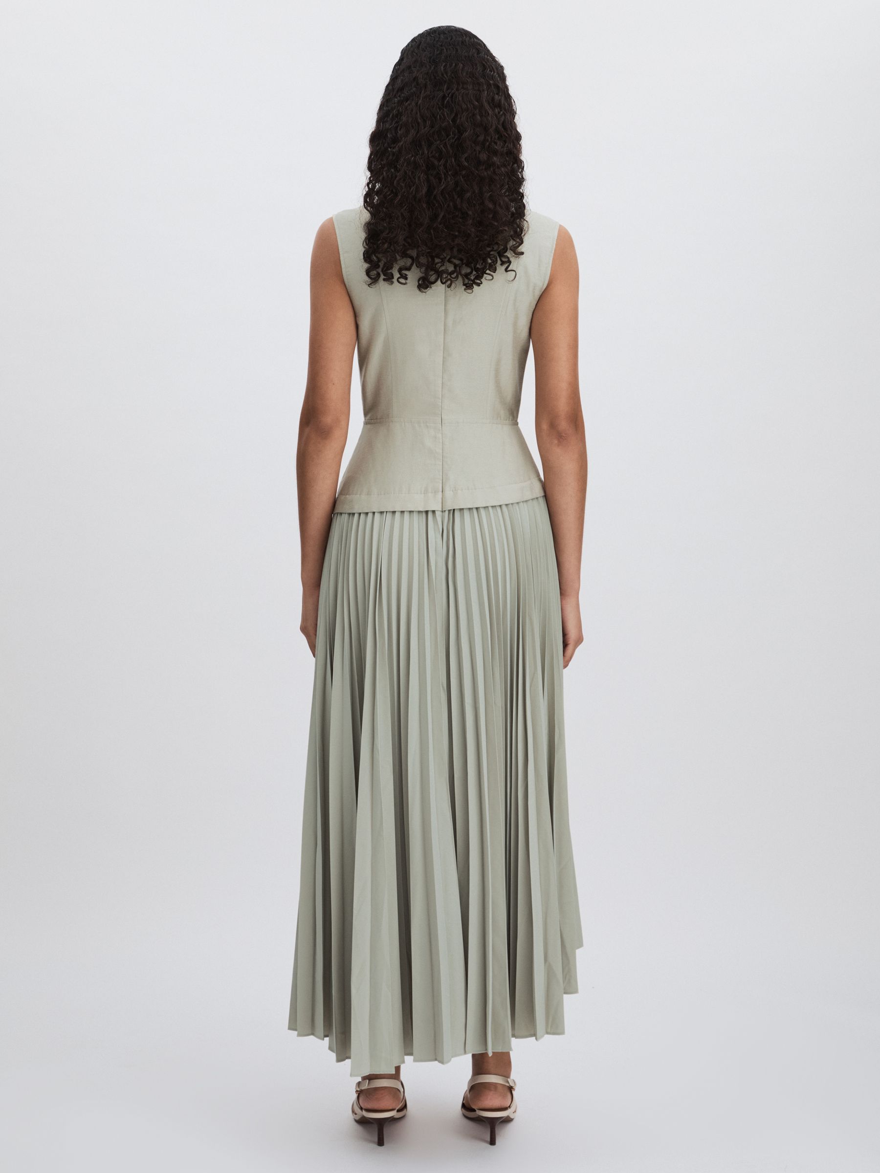 Acler Ellenbrook Wrap Maxi Stone Grey Dress with Pleated Skirt in Stone Grey