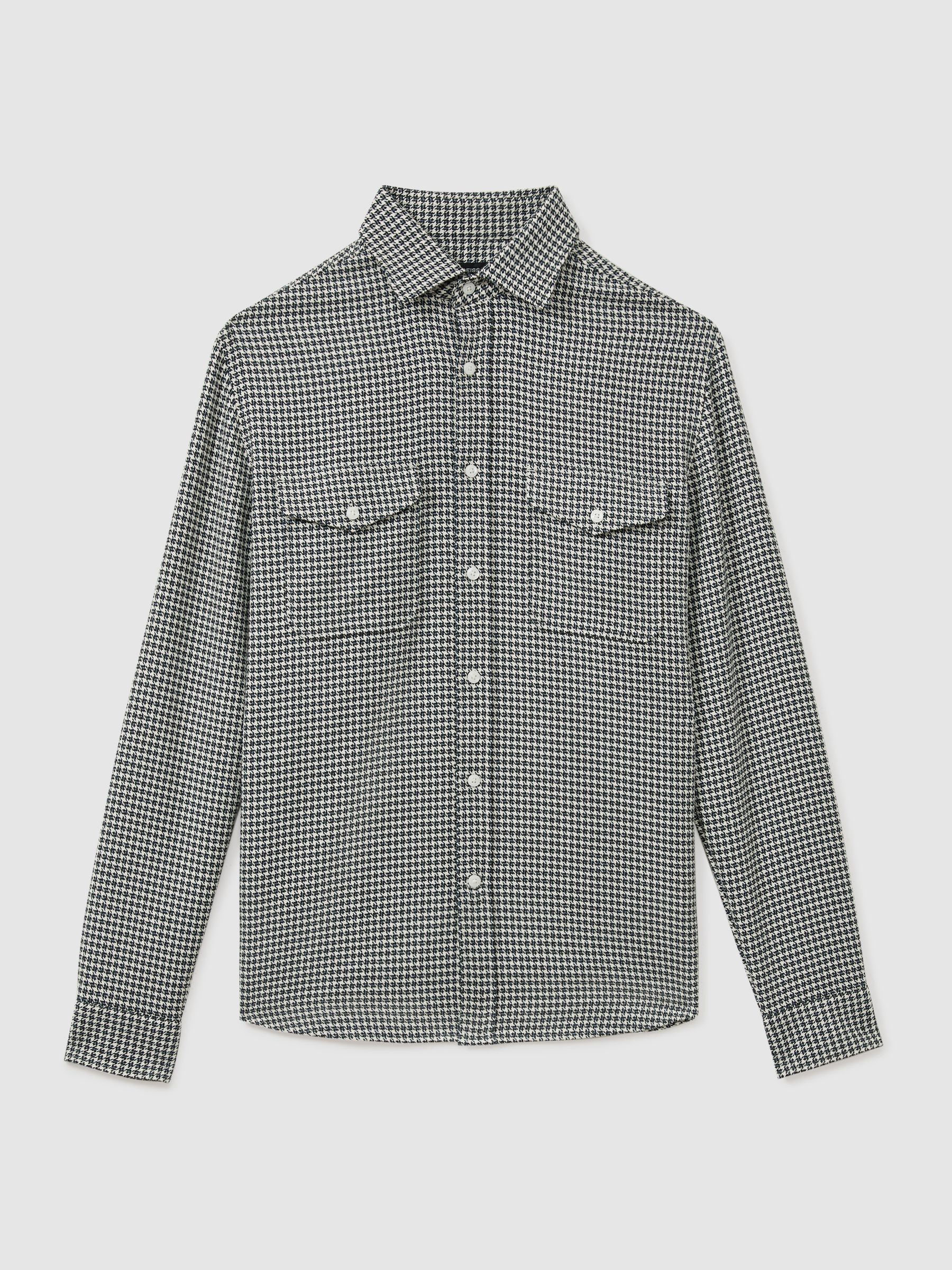 Houndstooth Overshirt in Black
