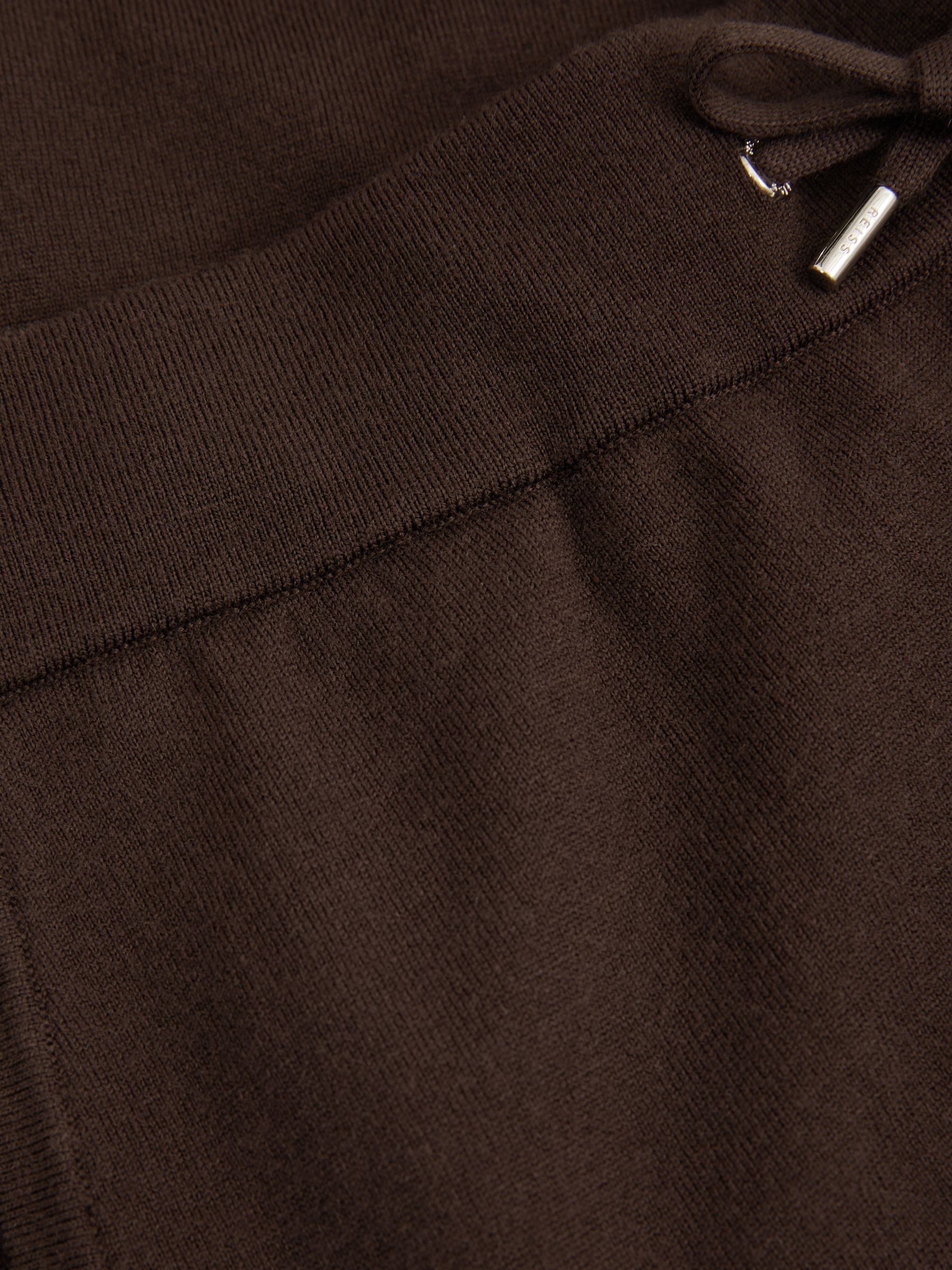 Merino Wool Blend Drawstring Joggers in Coco Brown