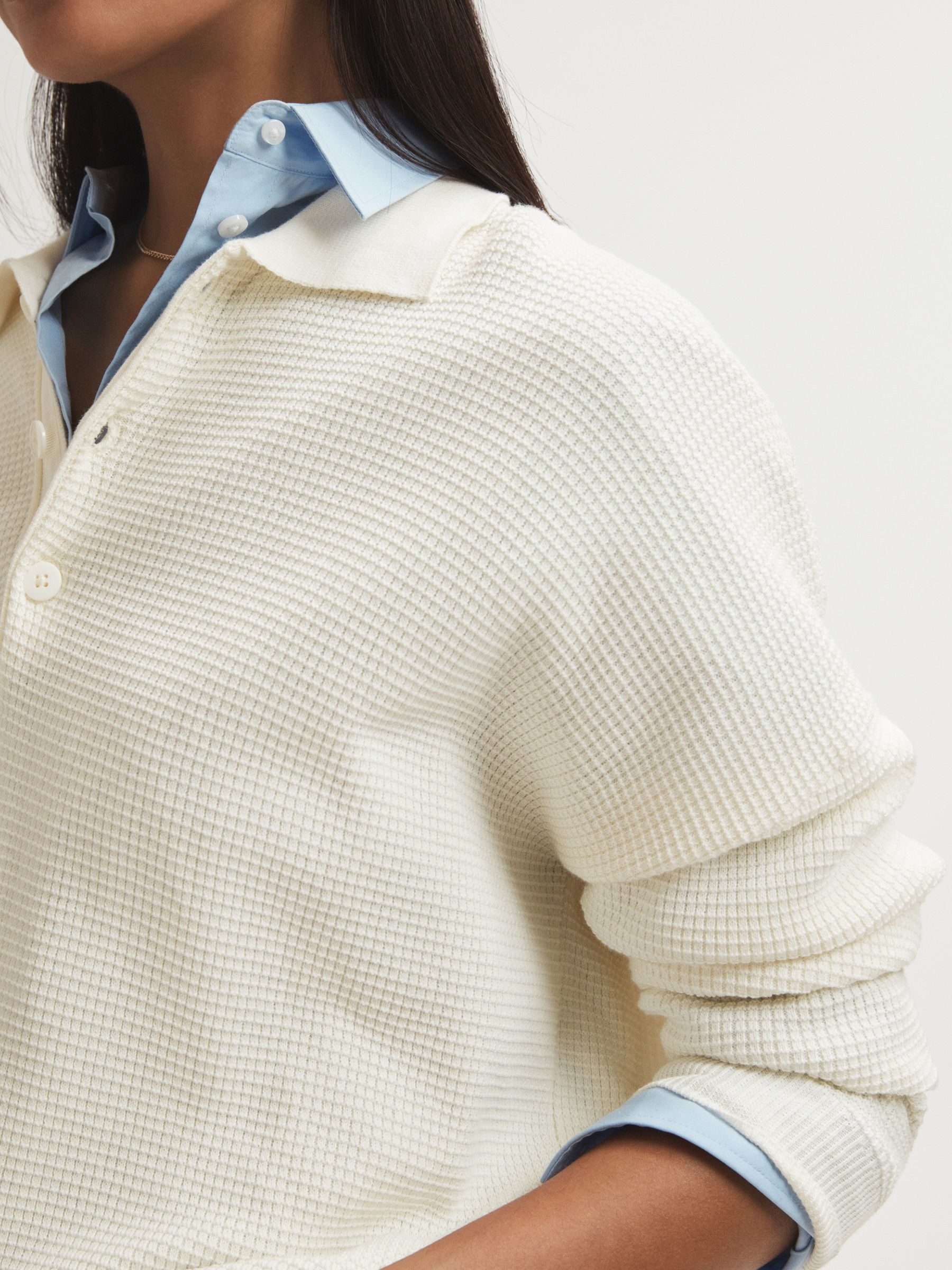 The Upside Oversized Cotton Polo Jumper in Cream