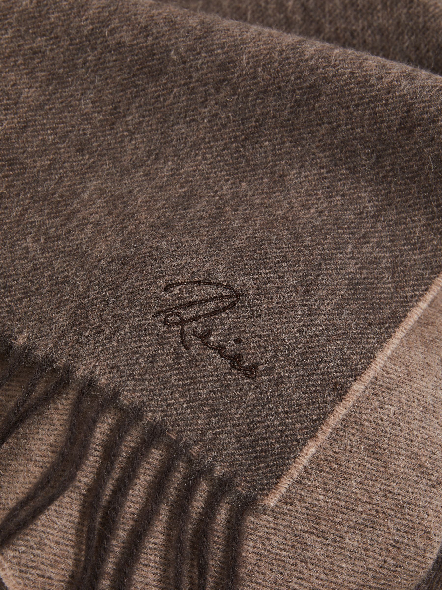 Wool and Cashmere Scarf in Taupe