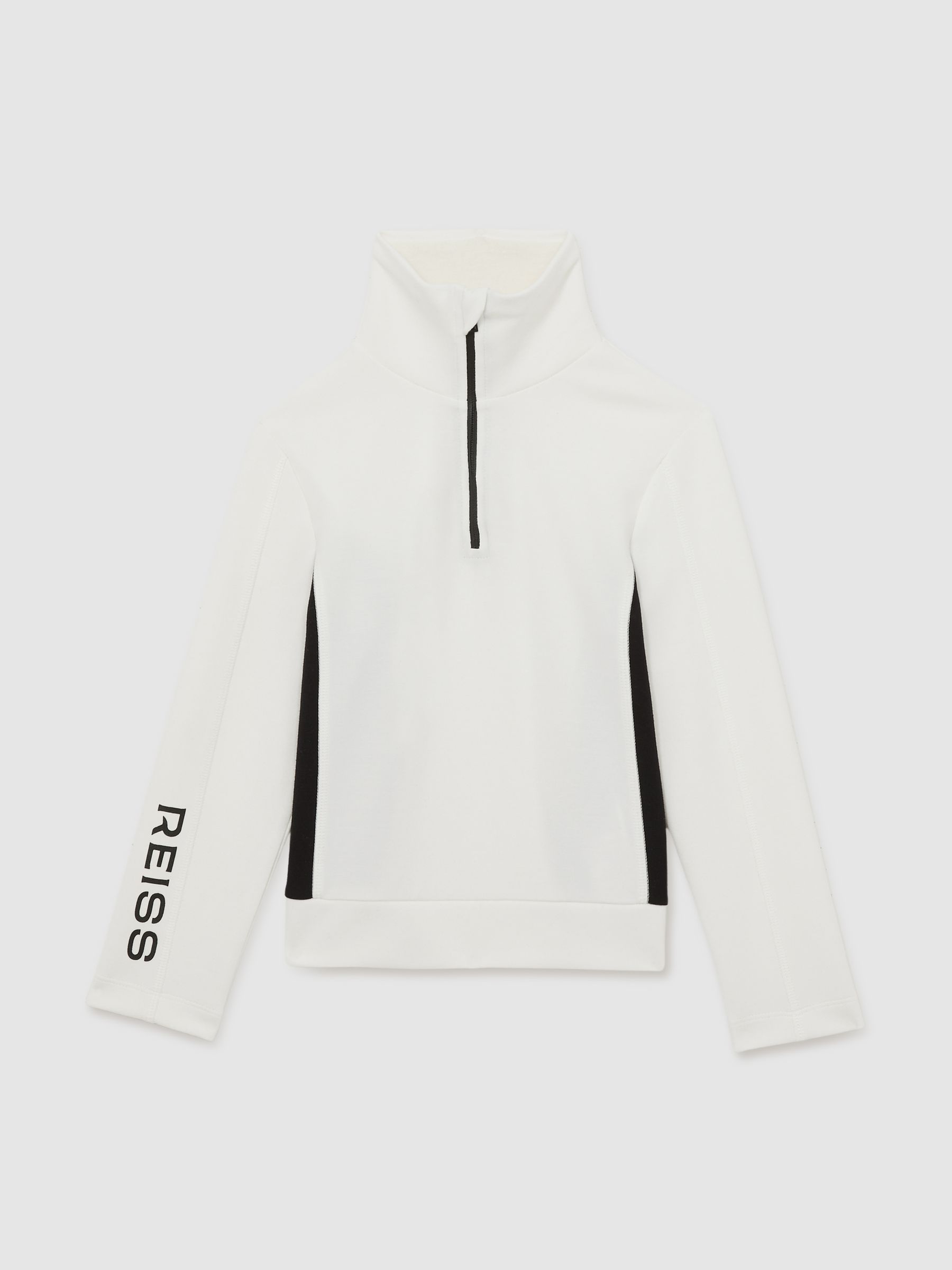 9-13 yrs Funnel-Neck Base-Layer Top in White/Black