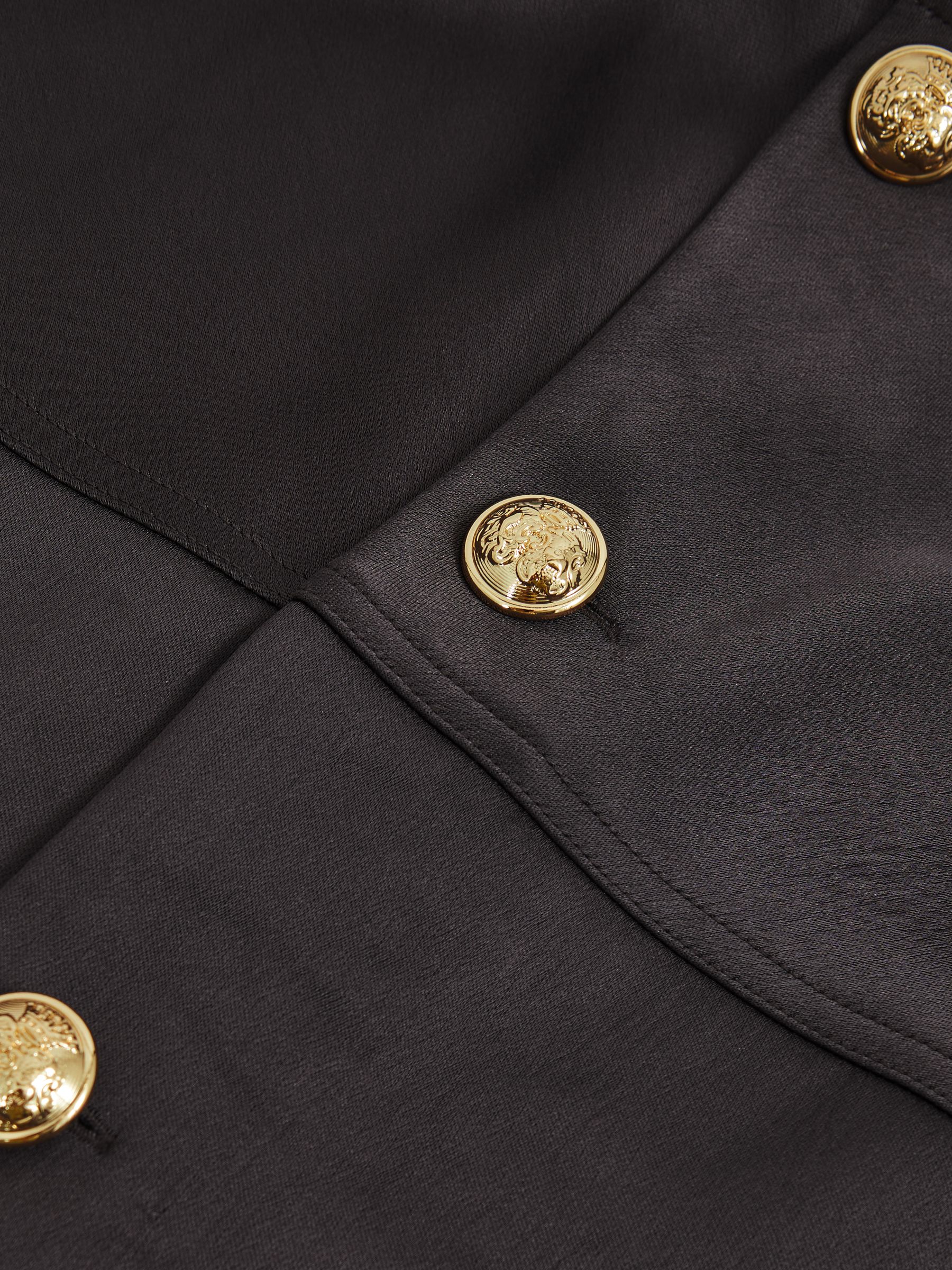 Satin Button-Back Long-Sleeve Top in Mauve