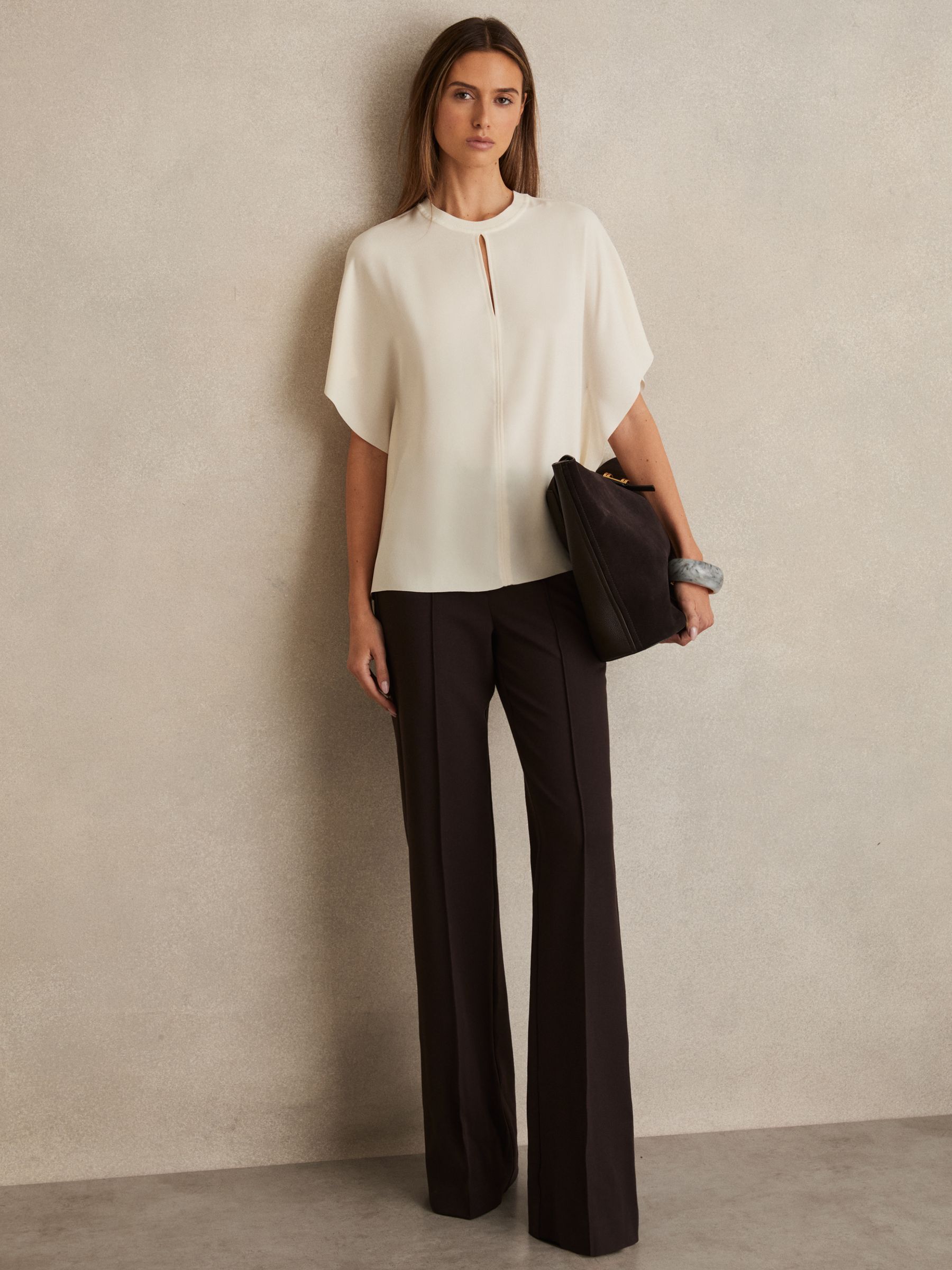 Draped Sleeve Top in Ivory