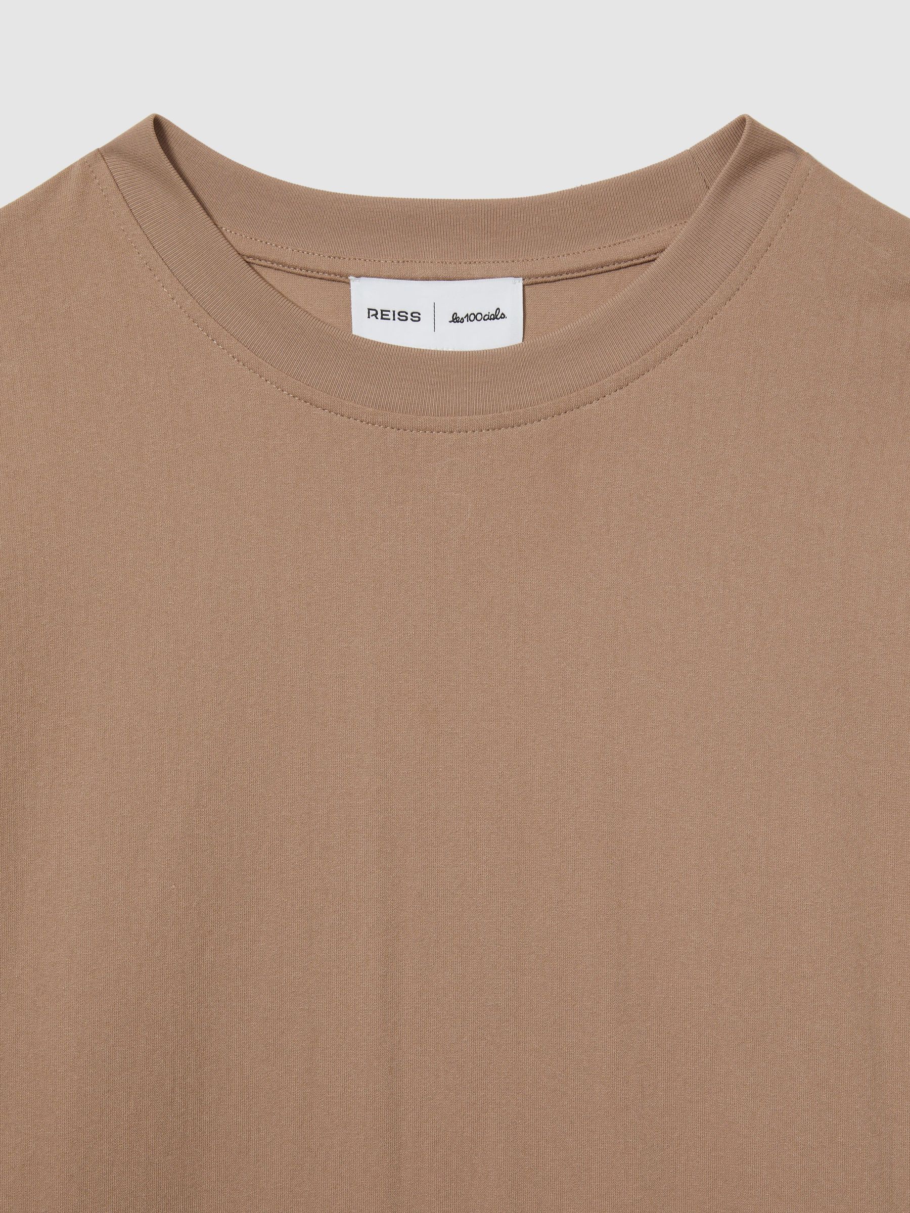 Reiss | Les 100 Ciels Cotton-Blend Jersey T-Shirt in Camel