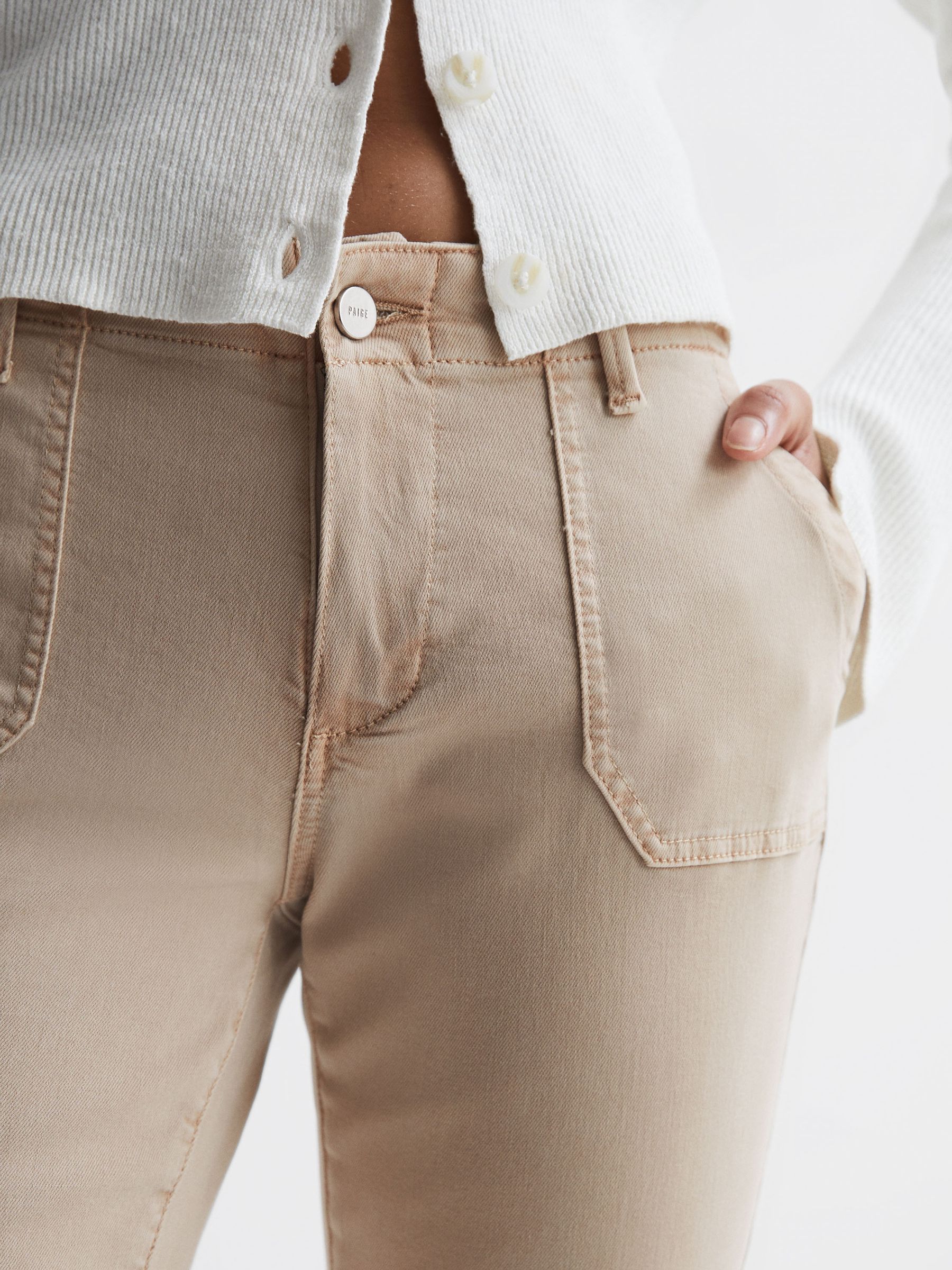 Paige High Rise Straight Leg Jeans in Vintage Warm Sand