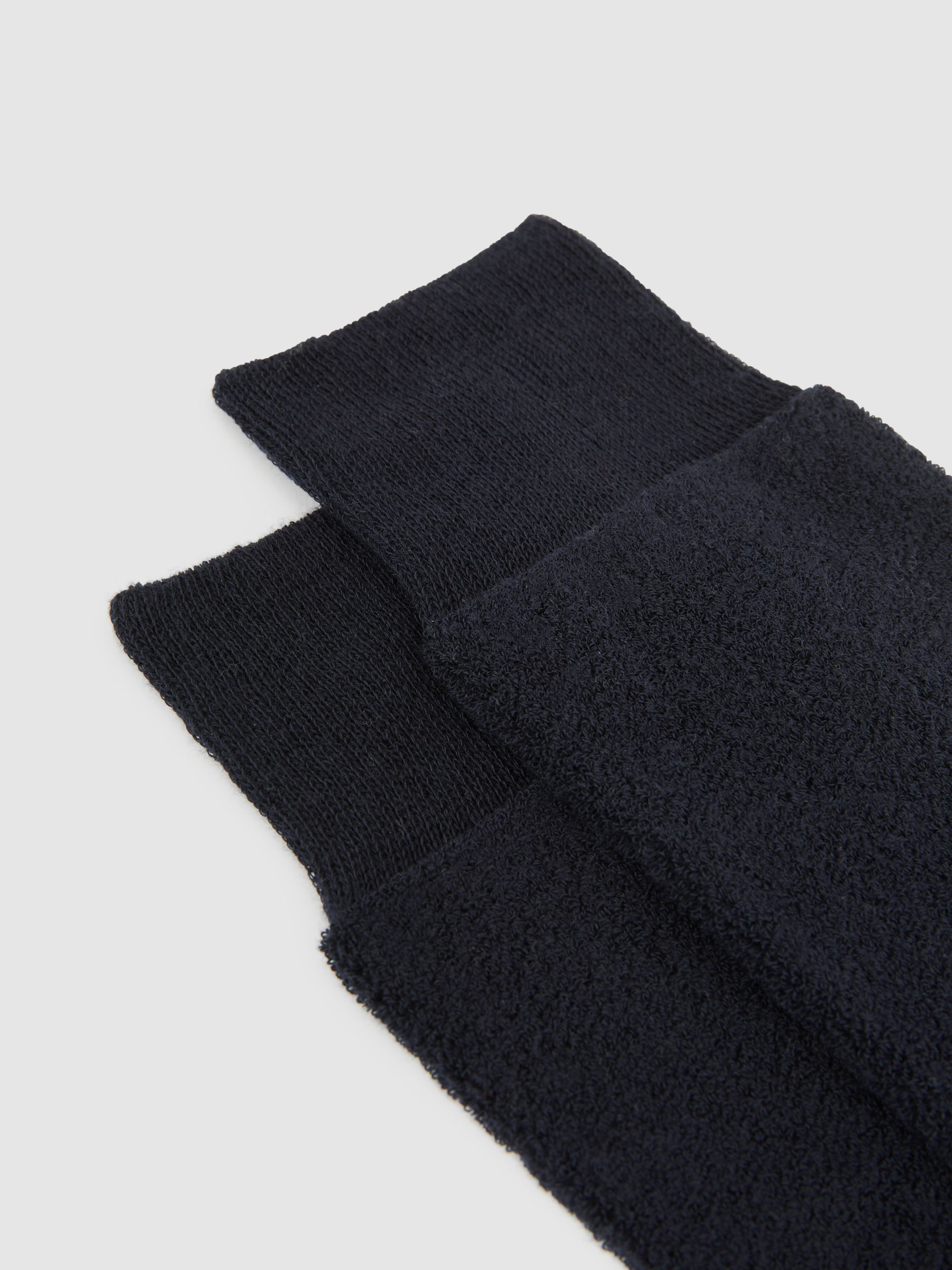 Cotton Blend Terry Towelling Socks in Navy