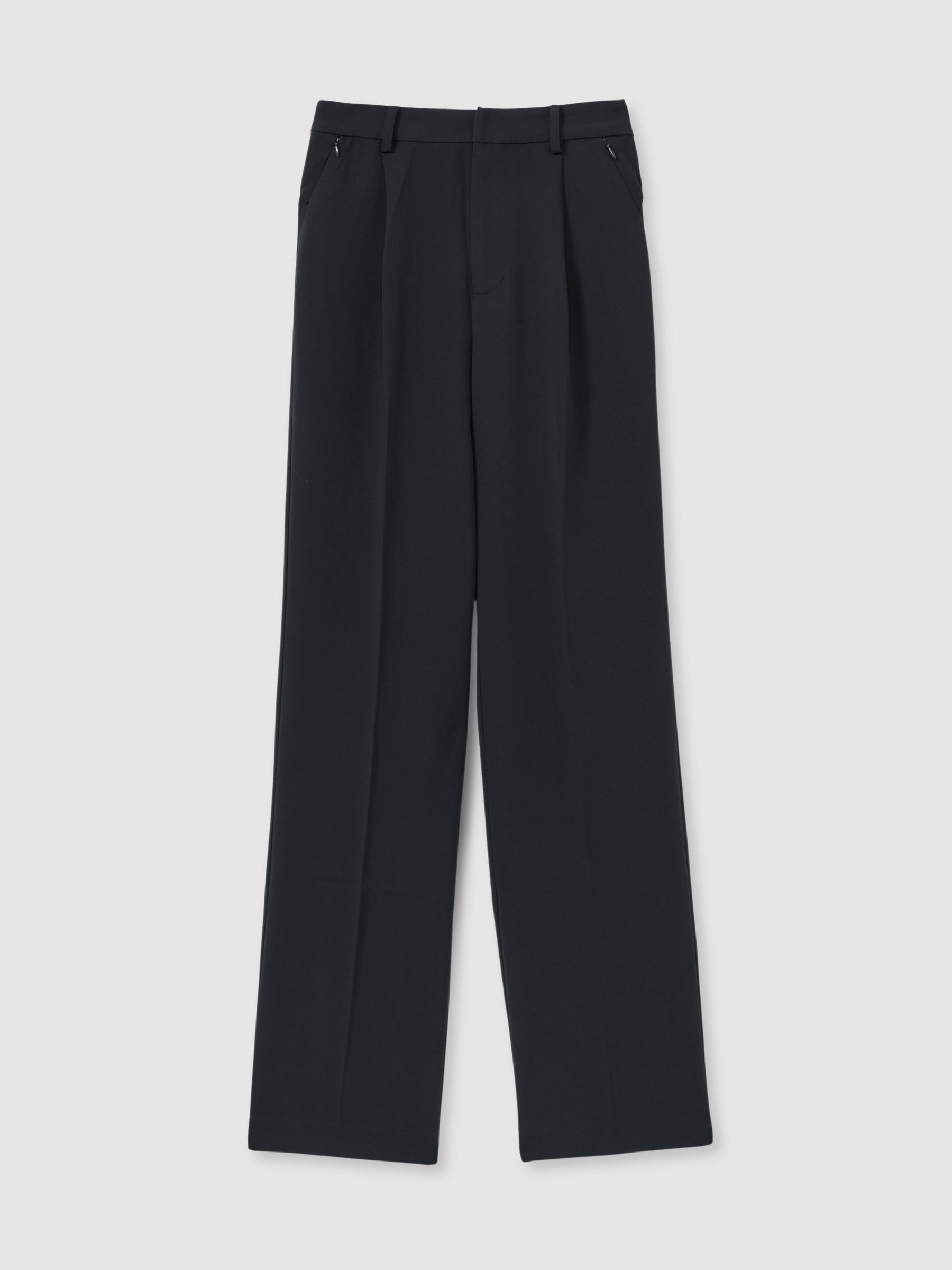 Good American High Rise Pleat Front Trousers in Navy