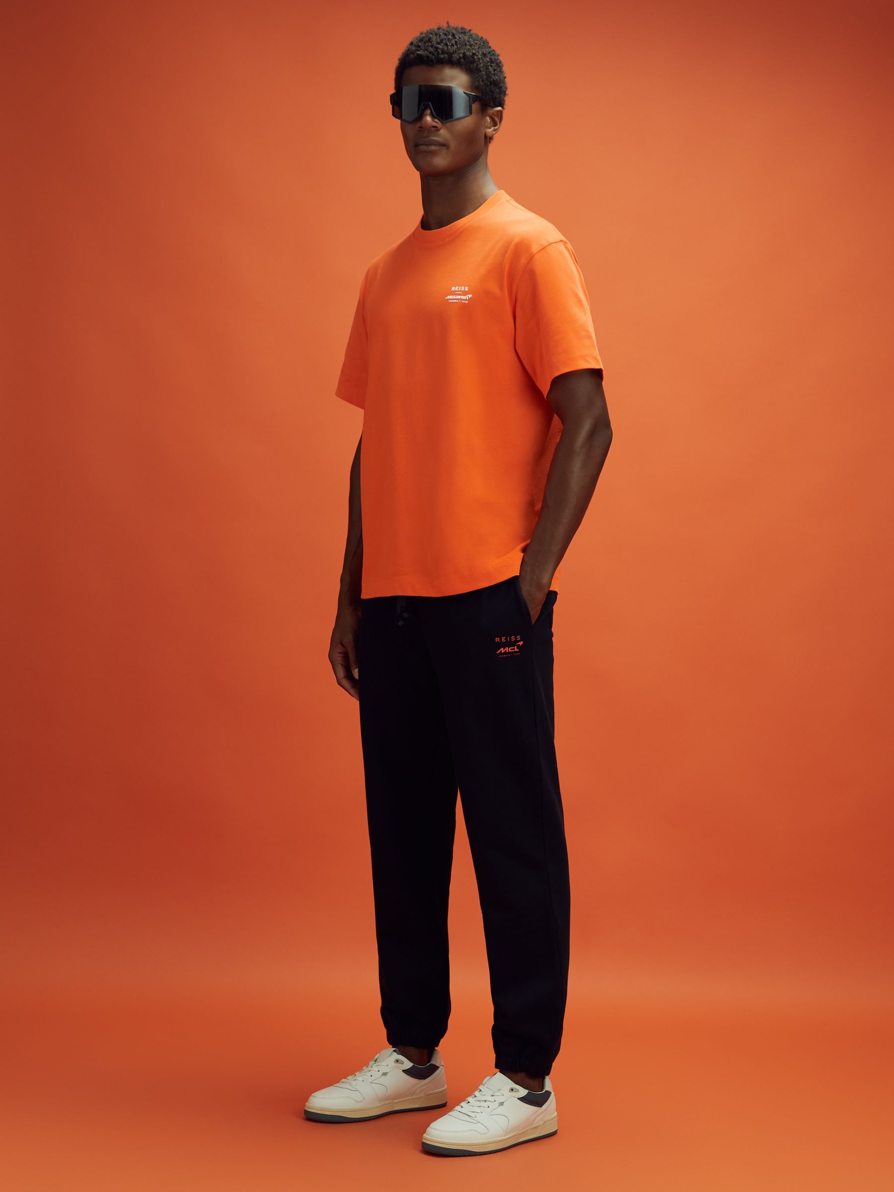 McLaren F1 Oversized Cotton Crew Neck T-Shirt in Papaya