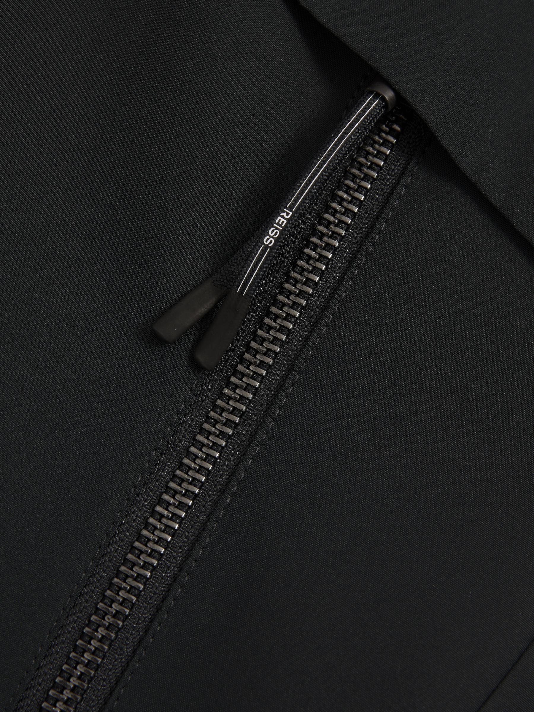 Earlsfield Navy Drawstring Hem Technical Hooded Jacket