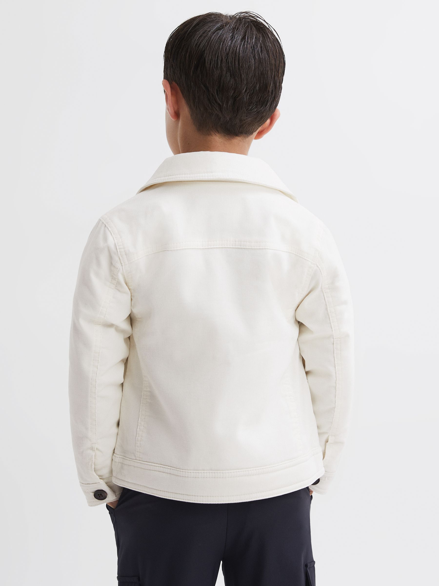 Cord Button Through Jacket in Ecru