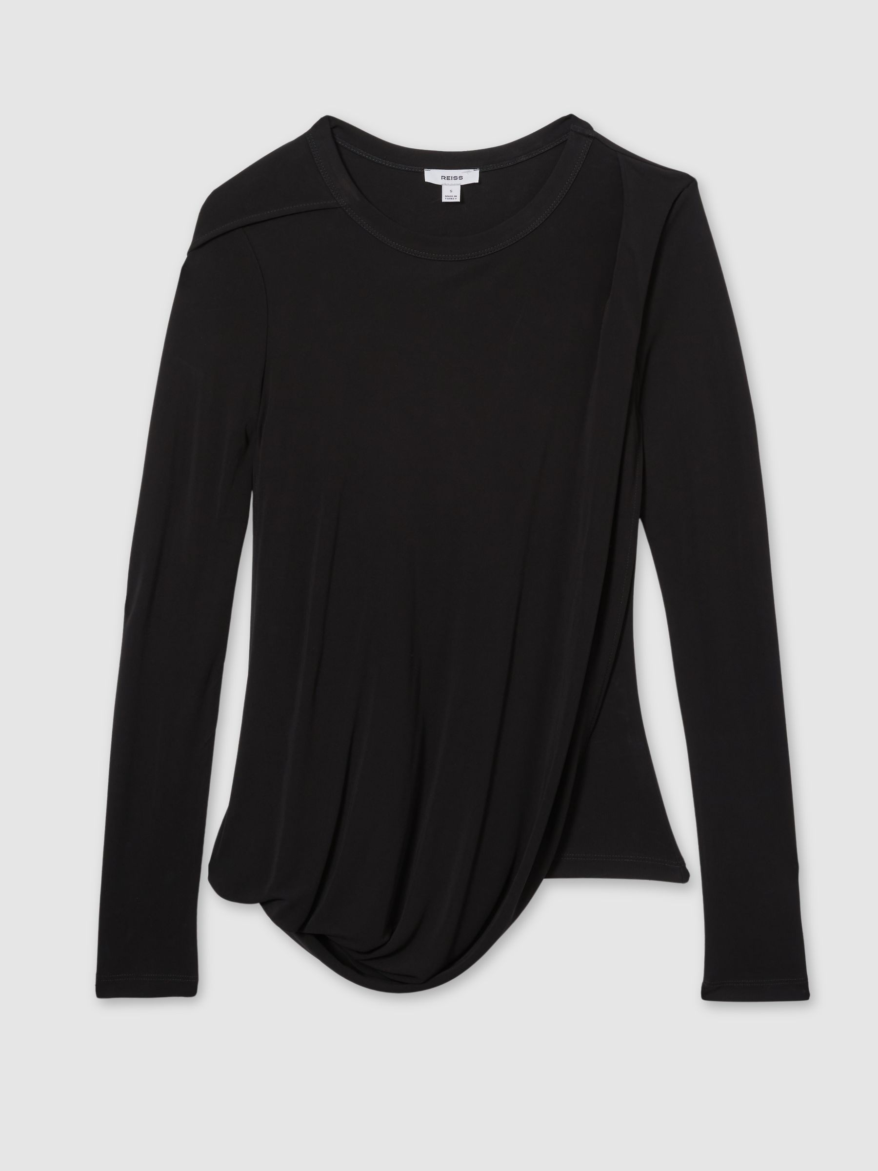 Draped-Jersey Top in Black