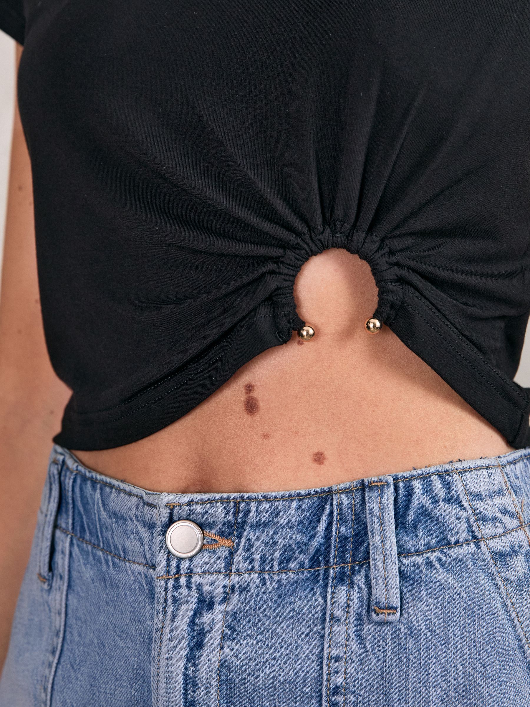 Stretch Jersey Top in Black