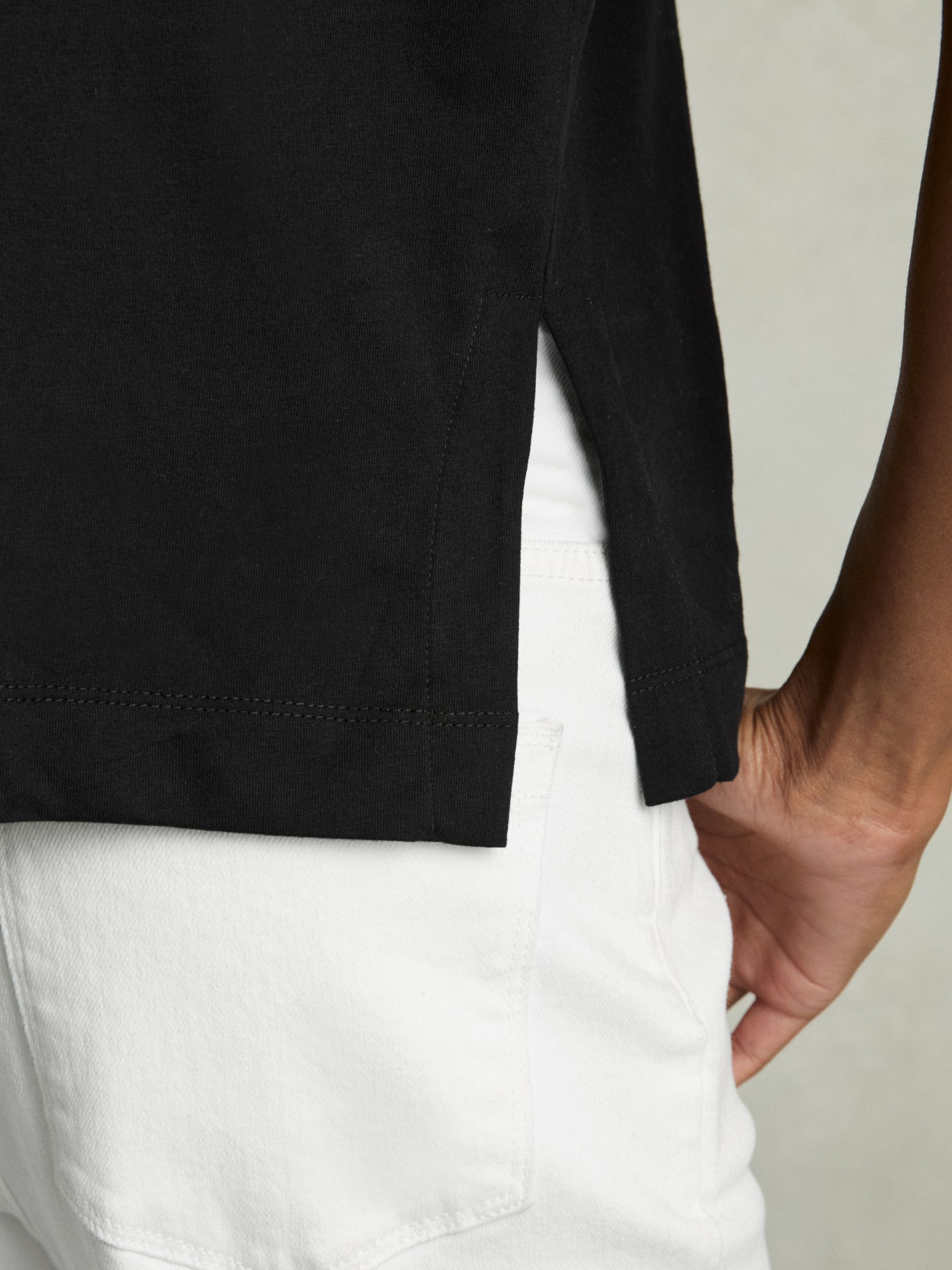 Cotton Crew Neck T-Shirt in Black