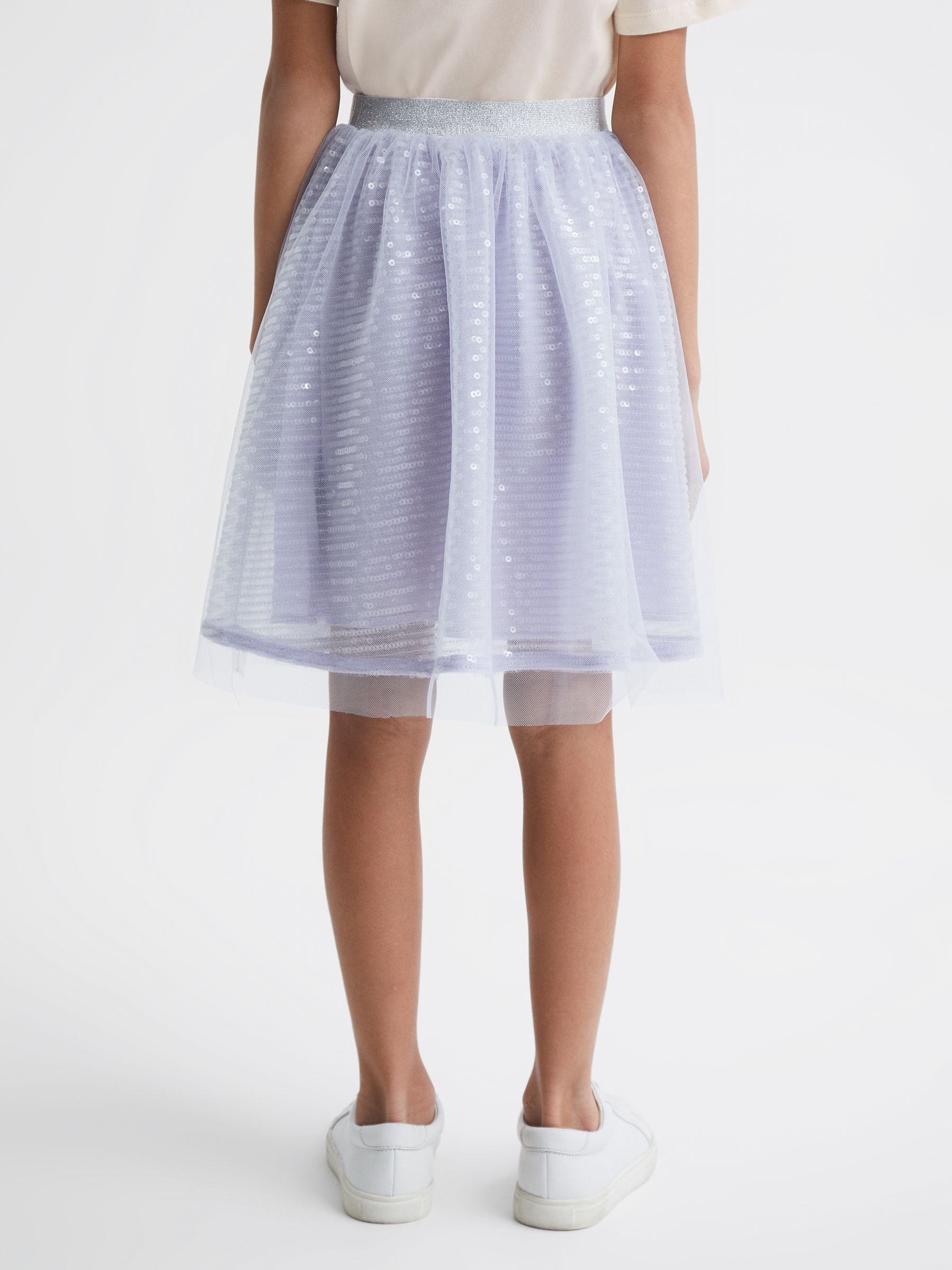 4-9 yrs Sequin Midi Skirt in Lilac