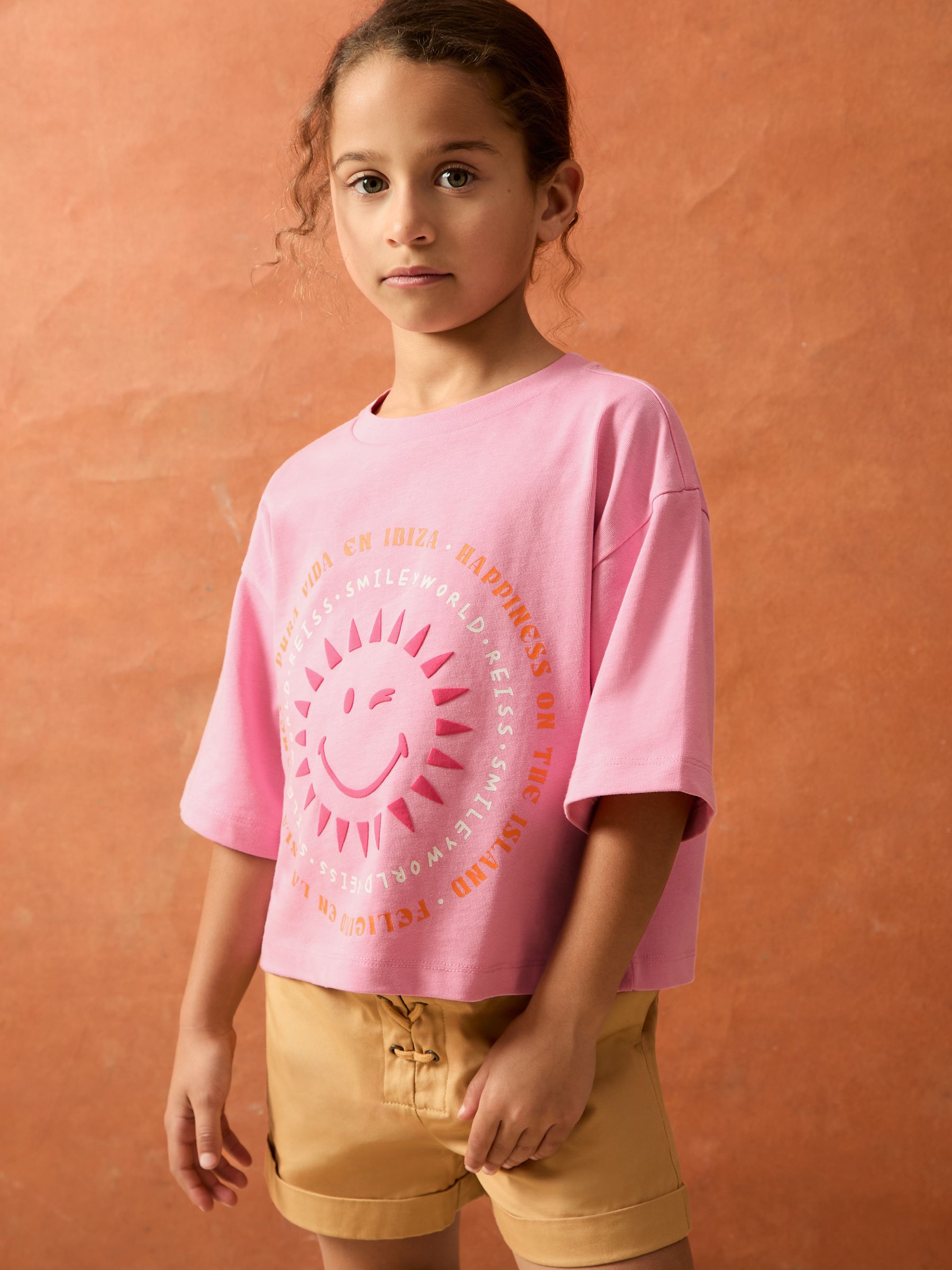 9-13 yrs SmileyWorld | Sun-Print T-Shirt in Pink
