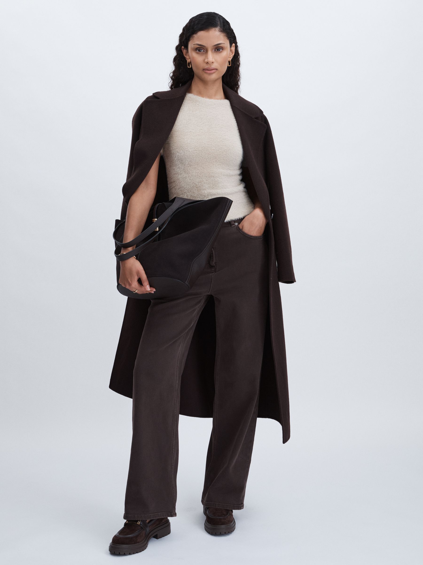 Good American Furry Cropped T-Shirt in Beige