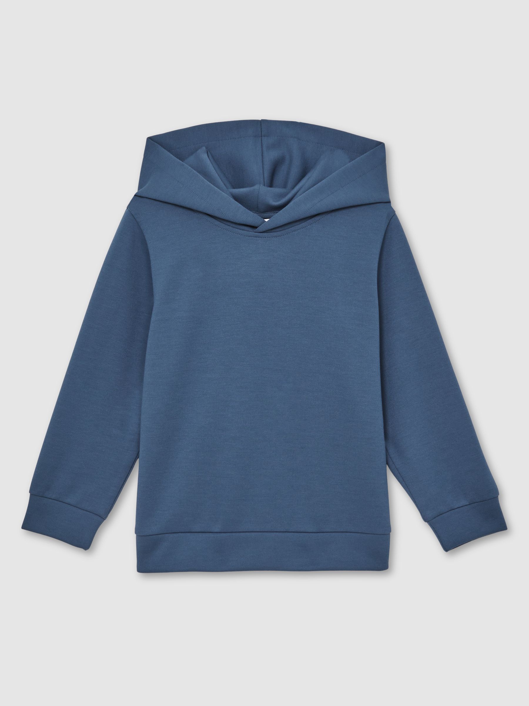 9-13 yrs Interlock Jersey Hoodie in Ocean Blue