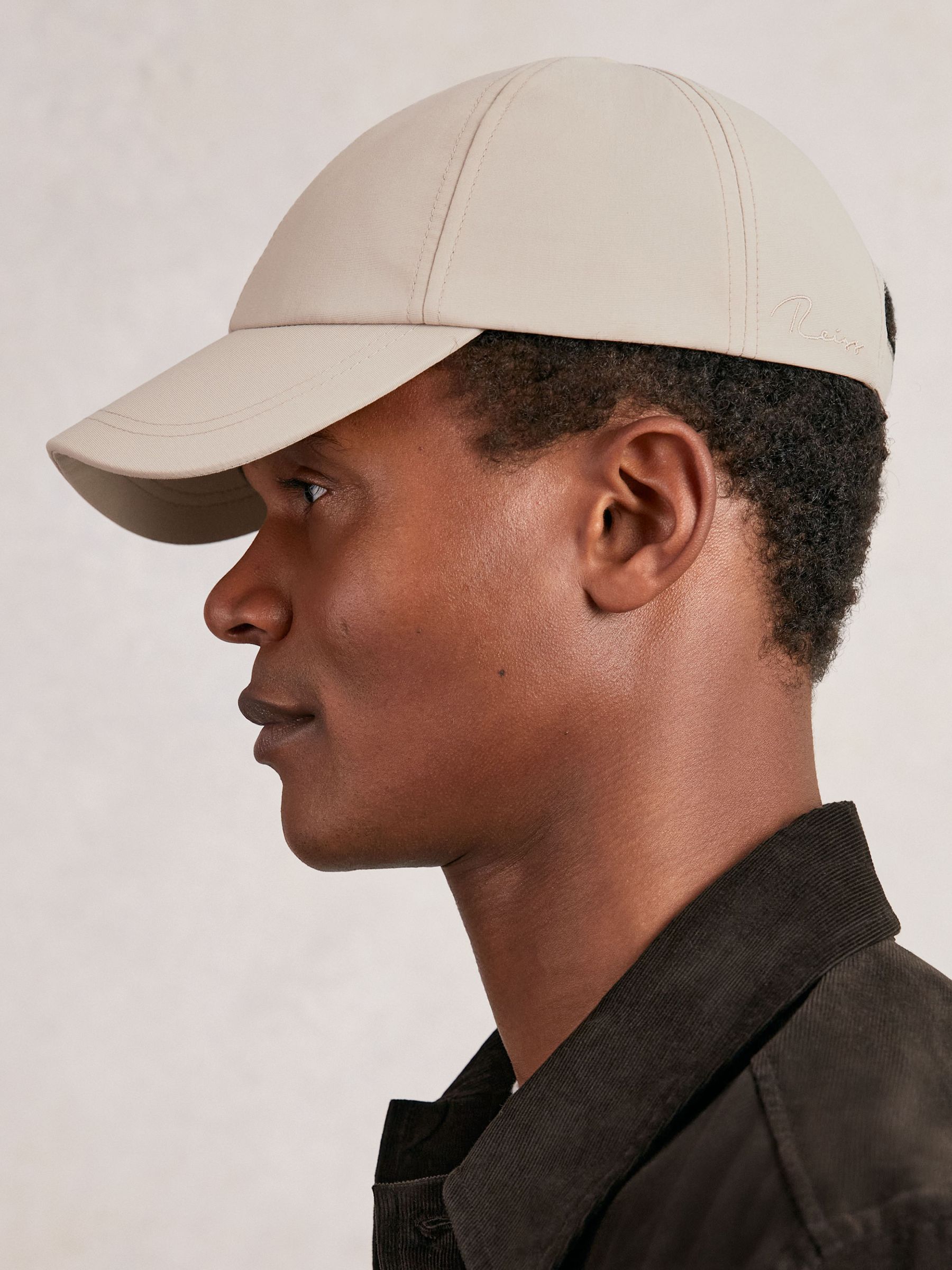 Embroidered-Logo Tech Baseball Cap in Stone